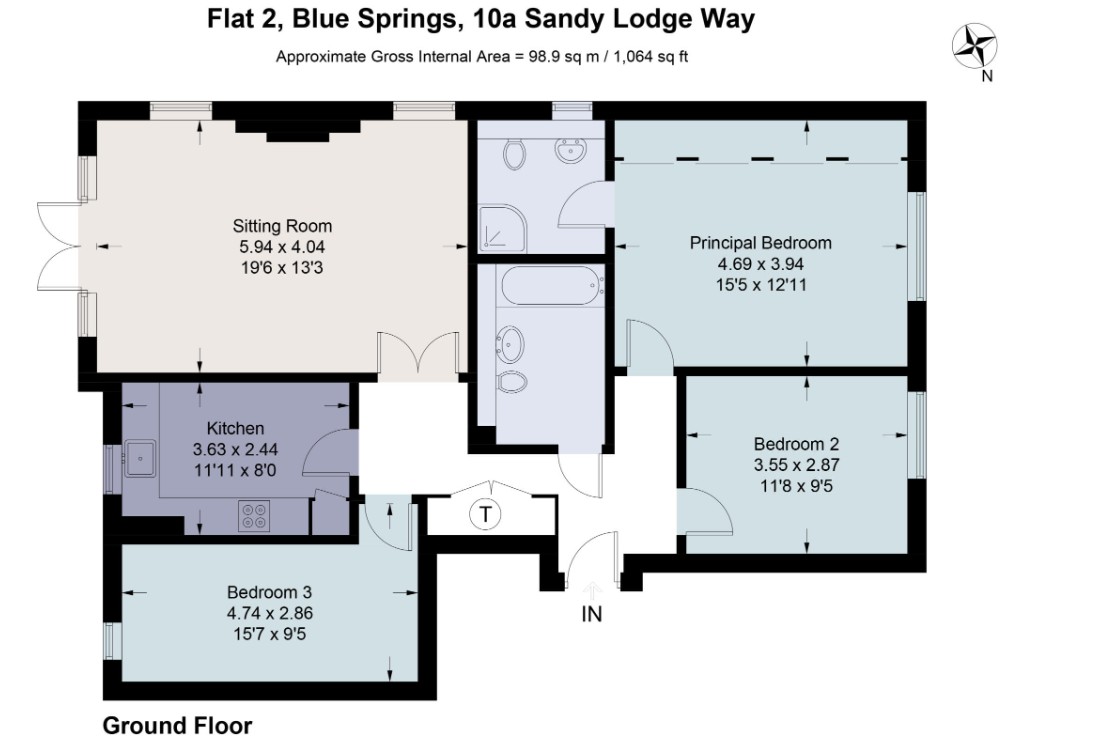 2 Blue Springs, 10a Sandy Lodge Way, Greater London floorplan