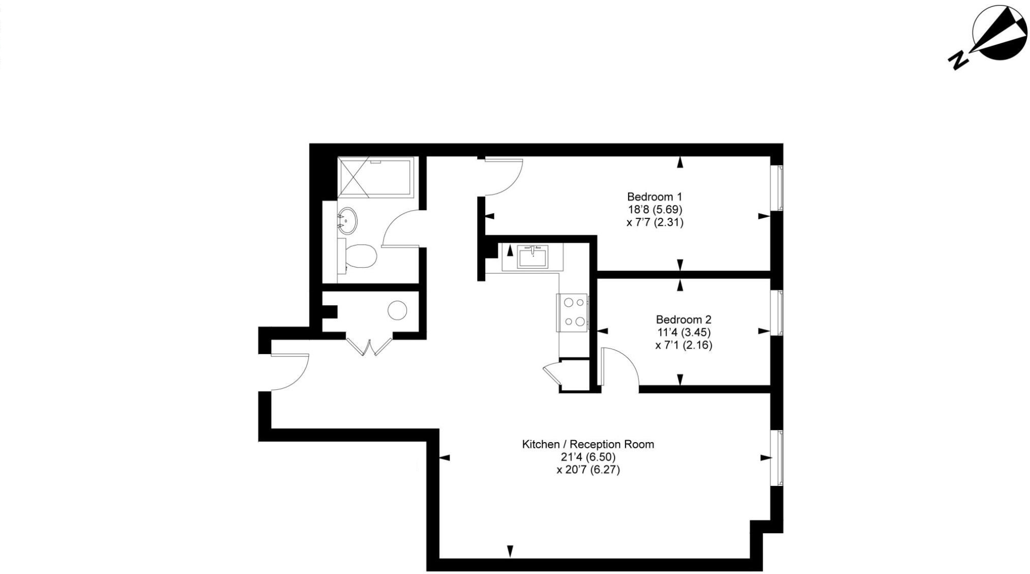 Apartment 223, Calverley Road, Royal Tunbridge Wells, TN1 2FL, Royal Tunbridge Wells floorplan