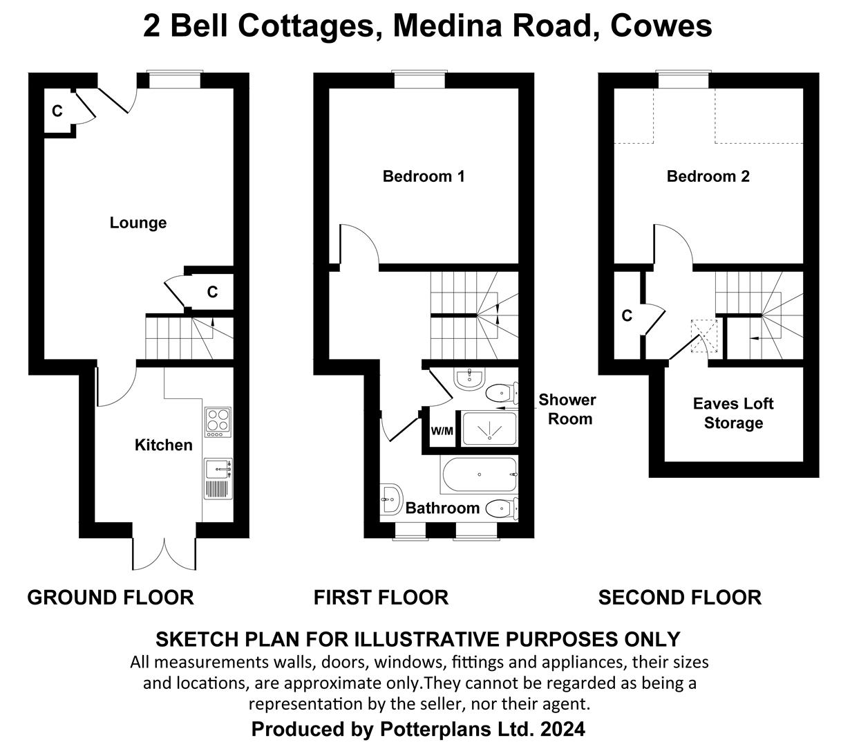 2 Bell Cottages, Medina Road, Cowes floorplan