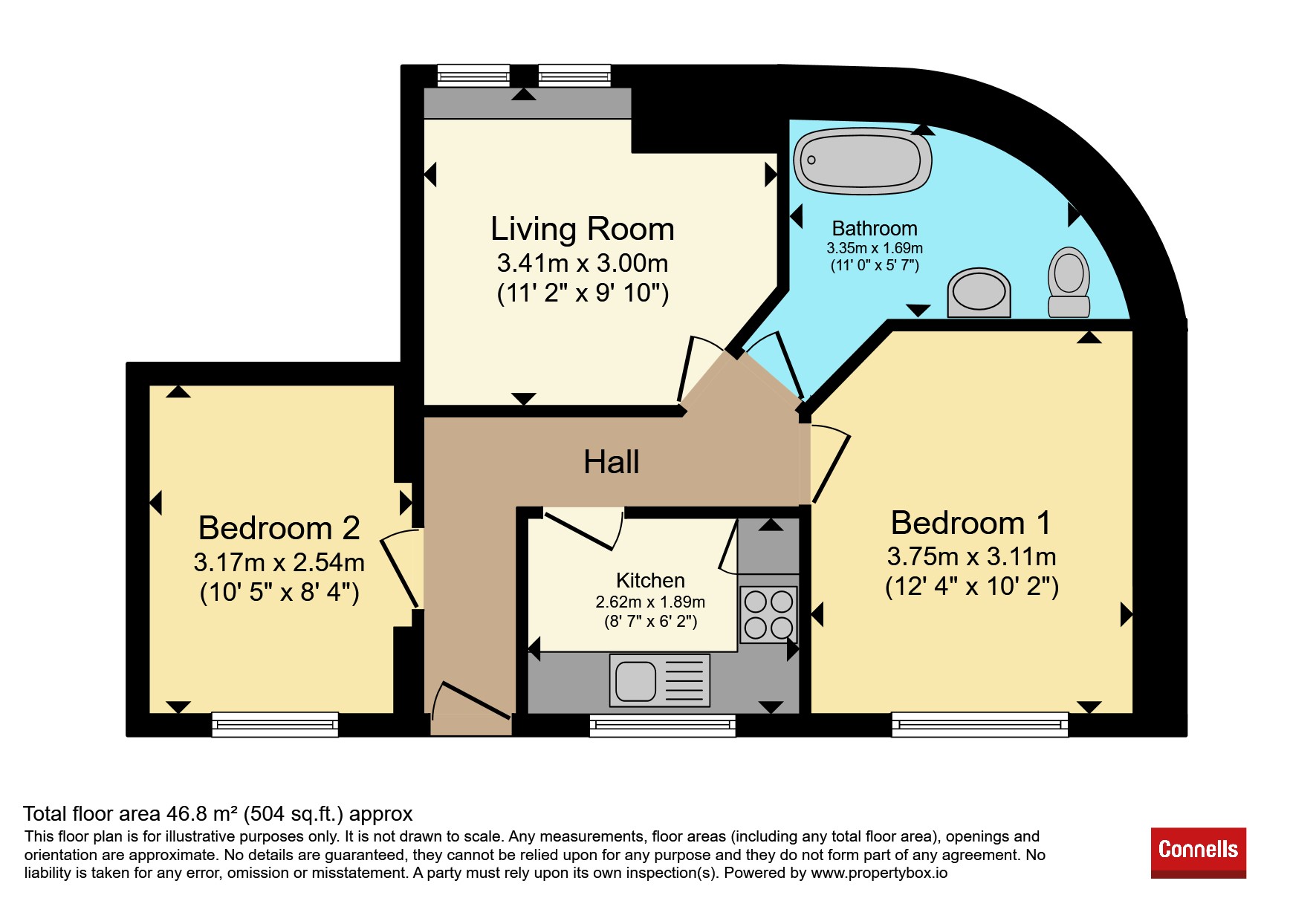 Flat 3, Wellington Court, Waterloo Road, Torquay floorplan