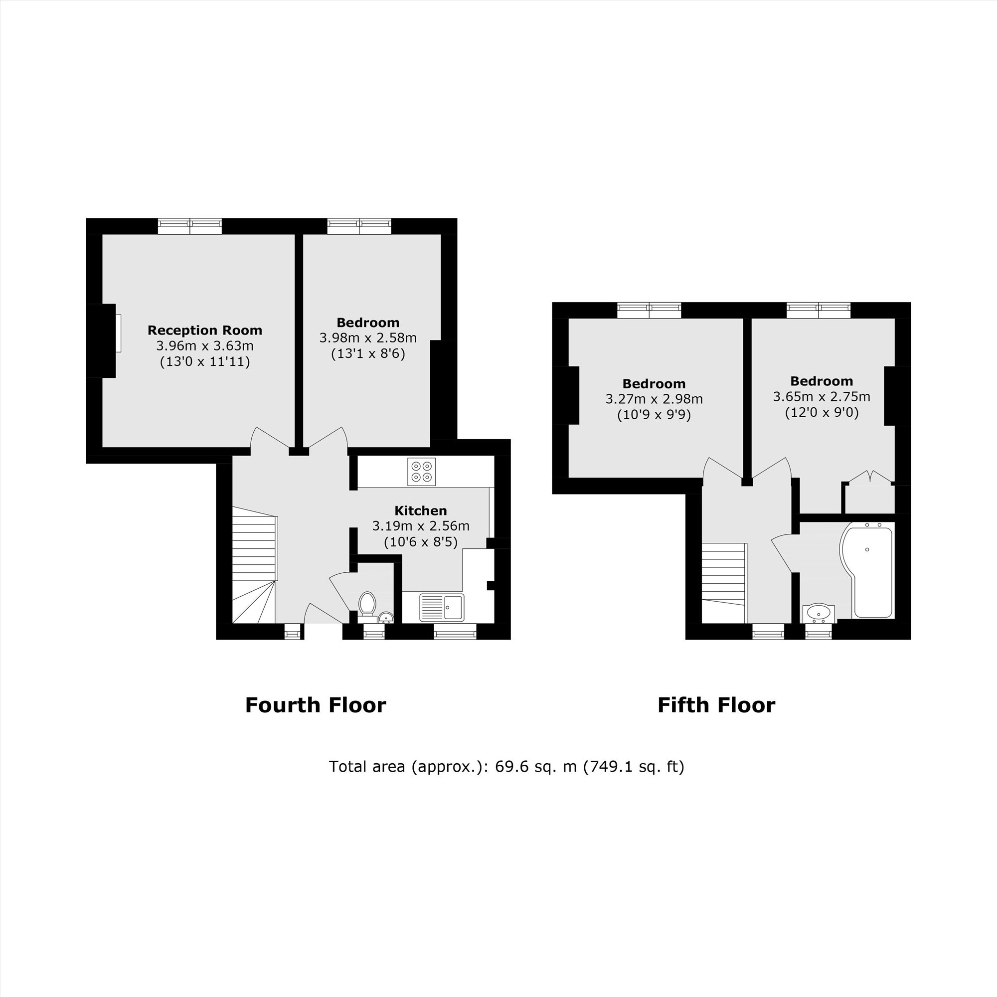 Flat 28, Bilton House, Wandsworth Road, London floorplan