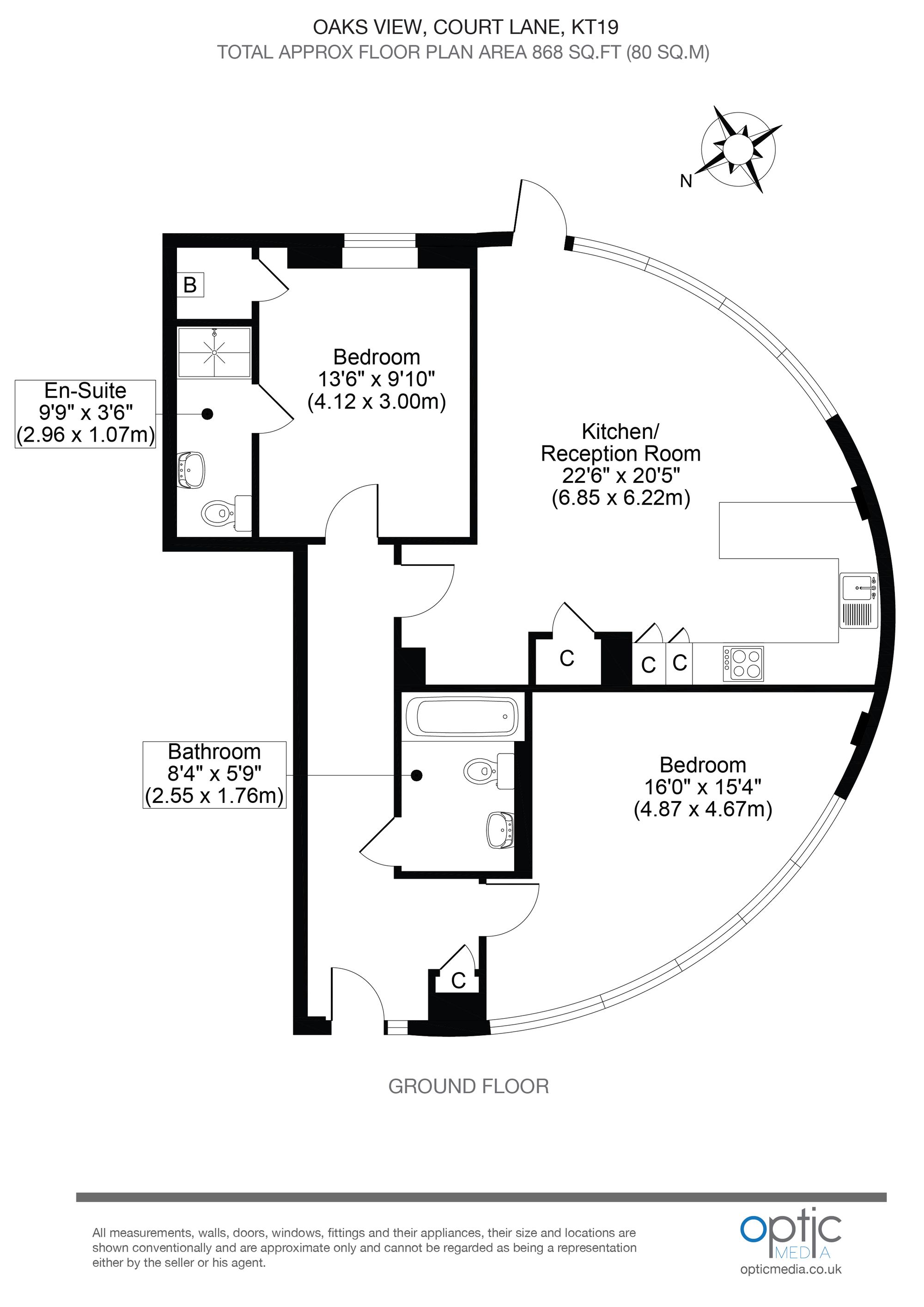 Flat 15, Oaks View Court Lane, Epsom floorplan