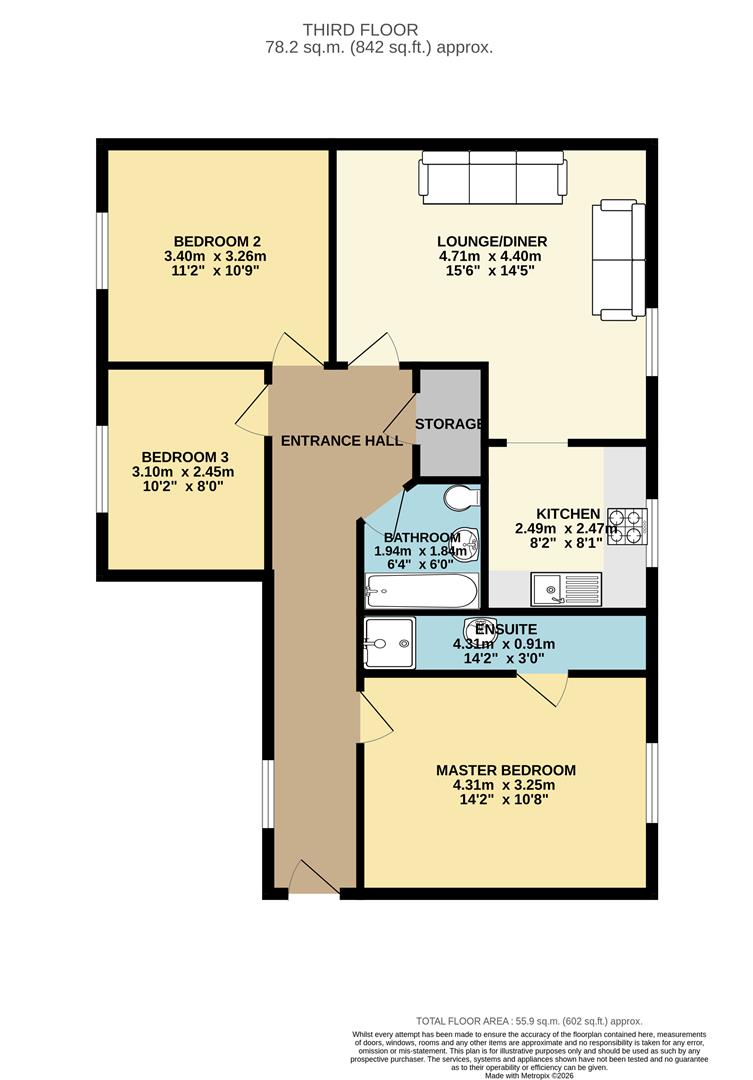 74, Chelsea Gardens, Harlow floorplan