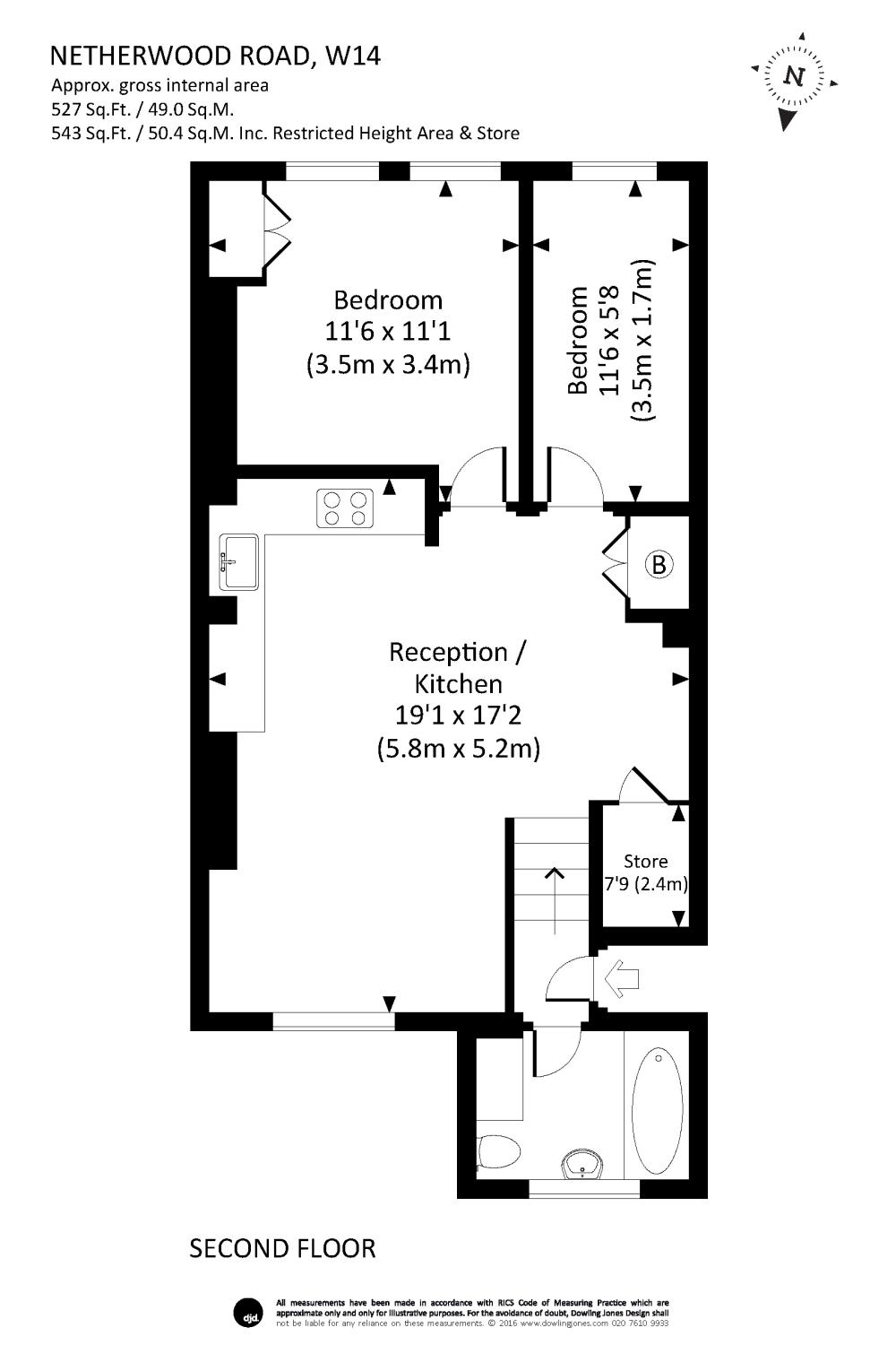 2 Bedrooms Flat to rent in Netherwood Road, Brook Green, London W14