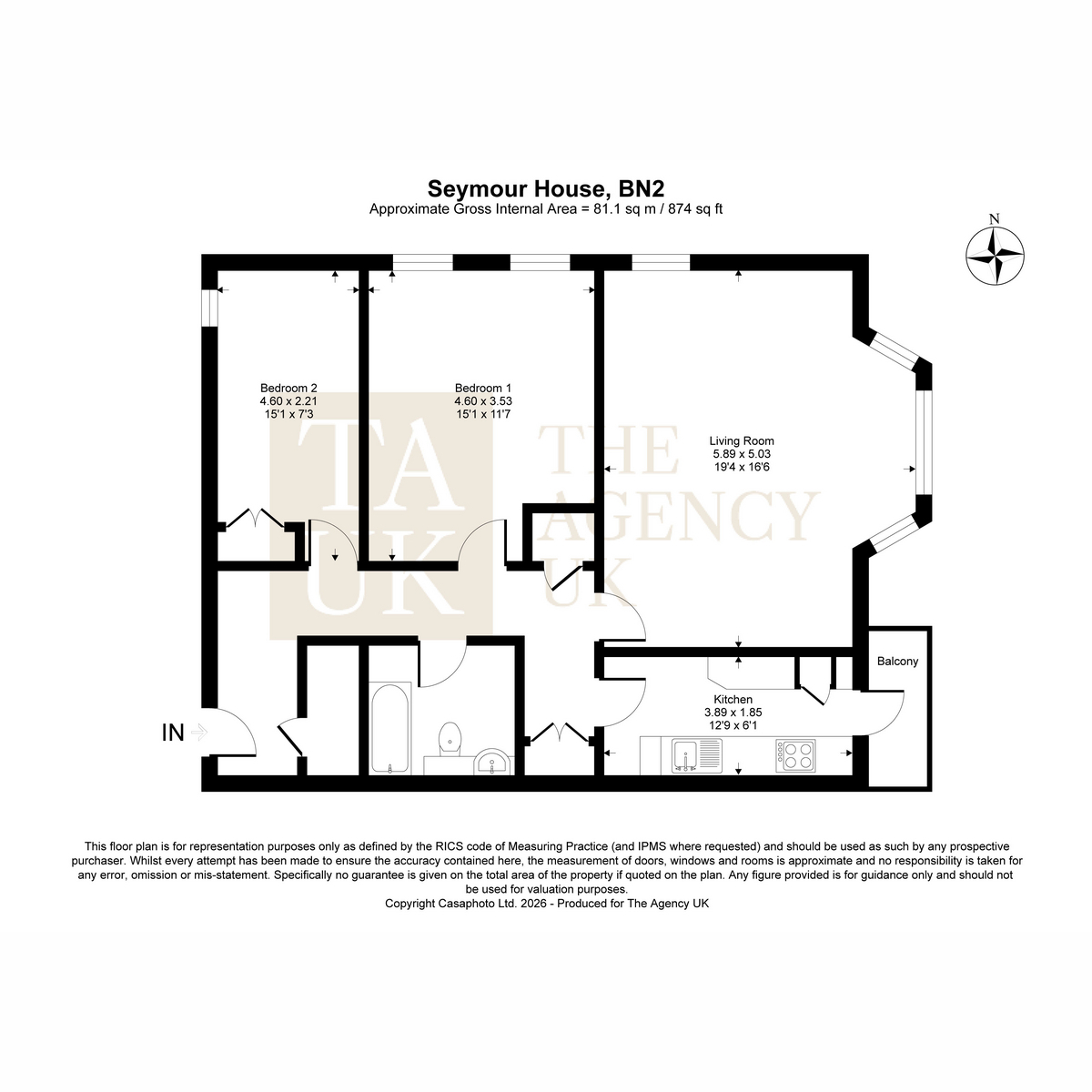 Flat 6, Seymour House, Seymour Square, Brighton floorplan