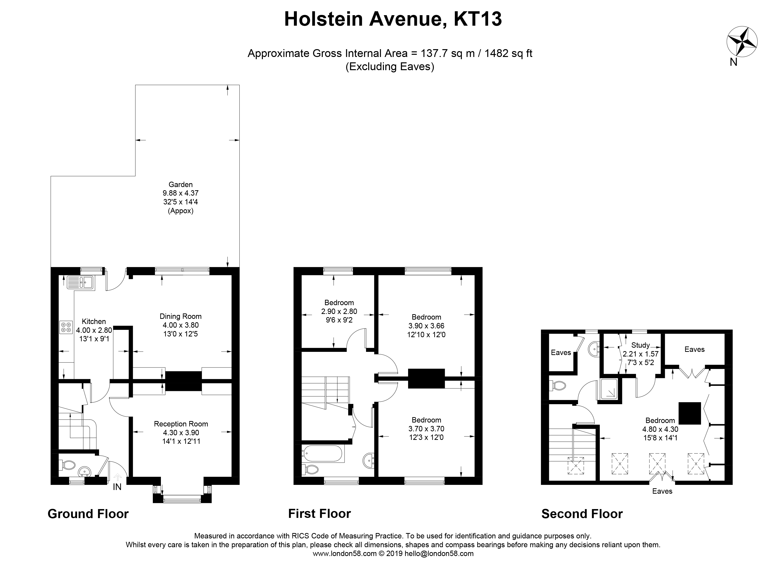 4 Bedrooms Terraced house for sale in Holstein Avenue, Weybridge, Surrey KT13