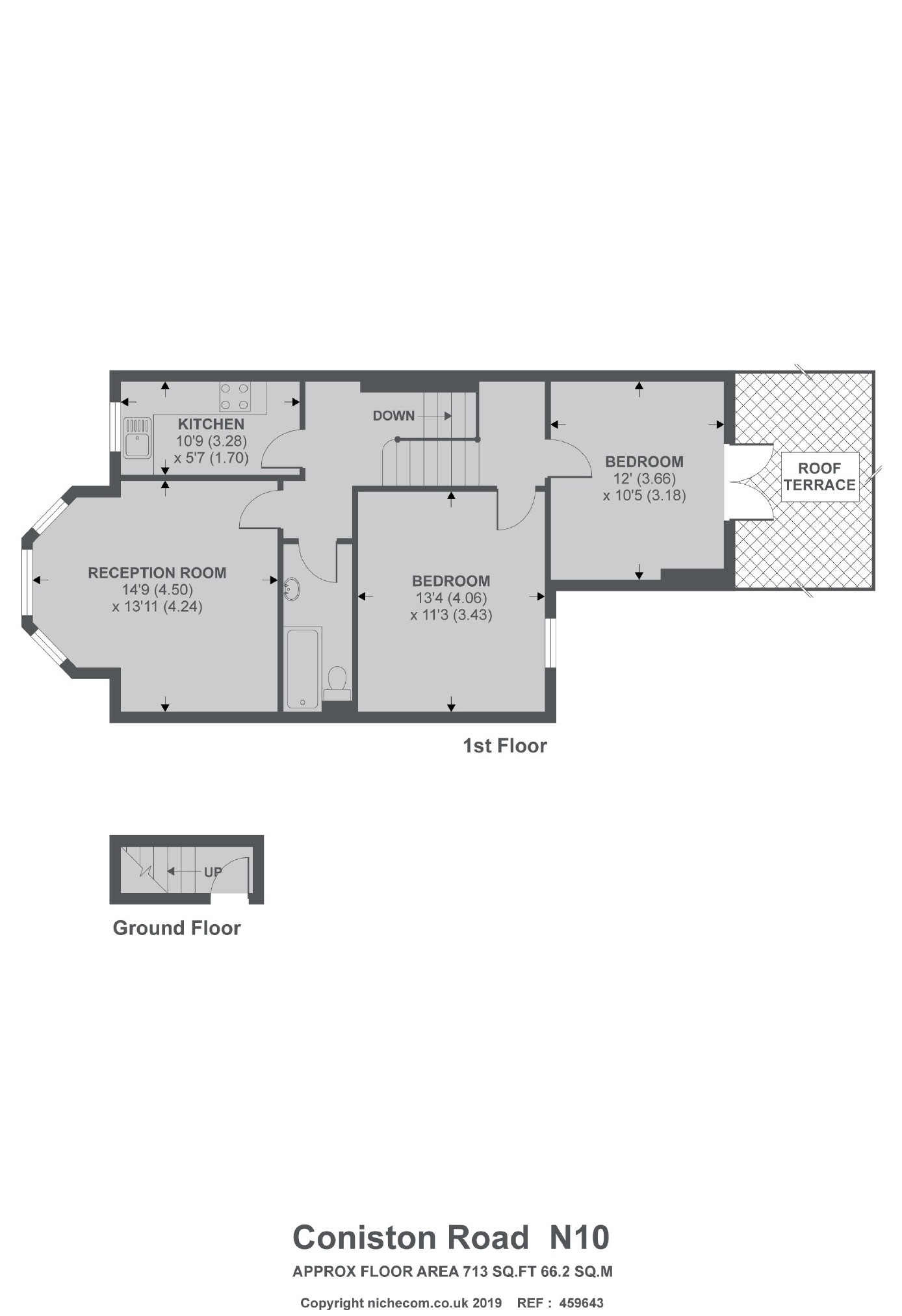 2 Bedrooms Flat to rent in Coniston Road, London N10