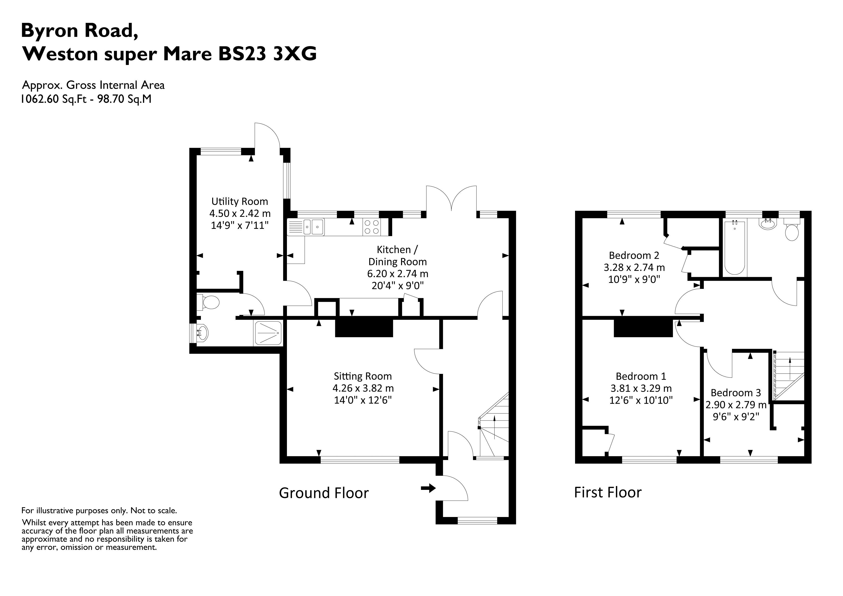 36, Byron Road, Weston-Super-Mare floorplan