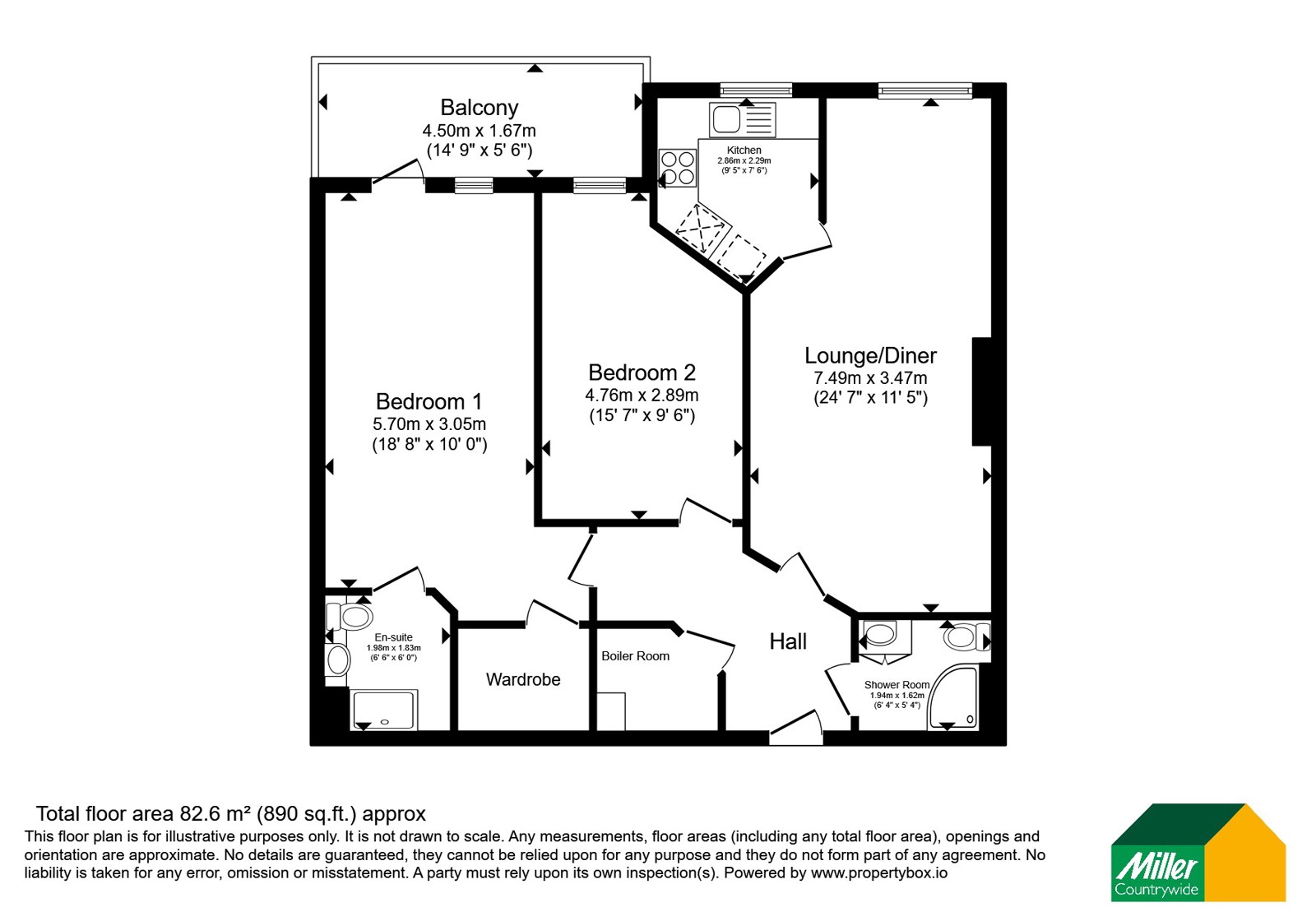 10 Trelawny House,, Bar Road, Cornwall floorplan