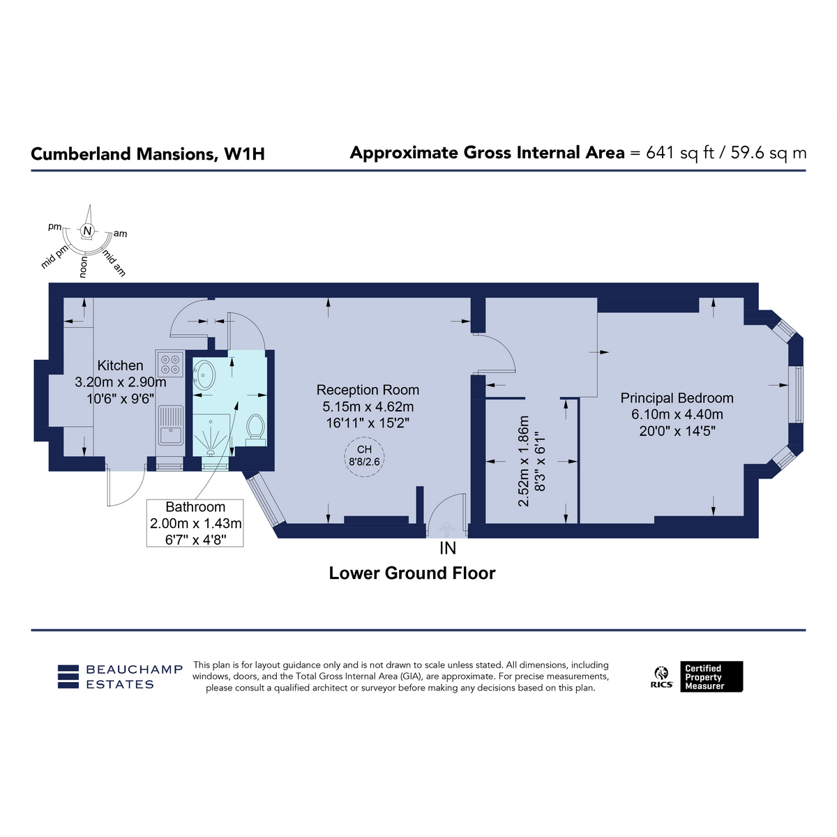 Flat A, 47 Cumberland Mansions, Seymour Place, London floorplan