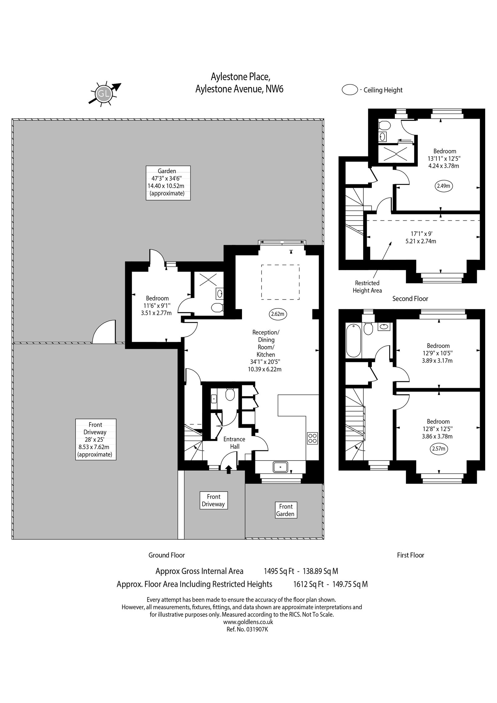 1c, Aylestone Avenue, London floorplan