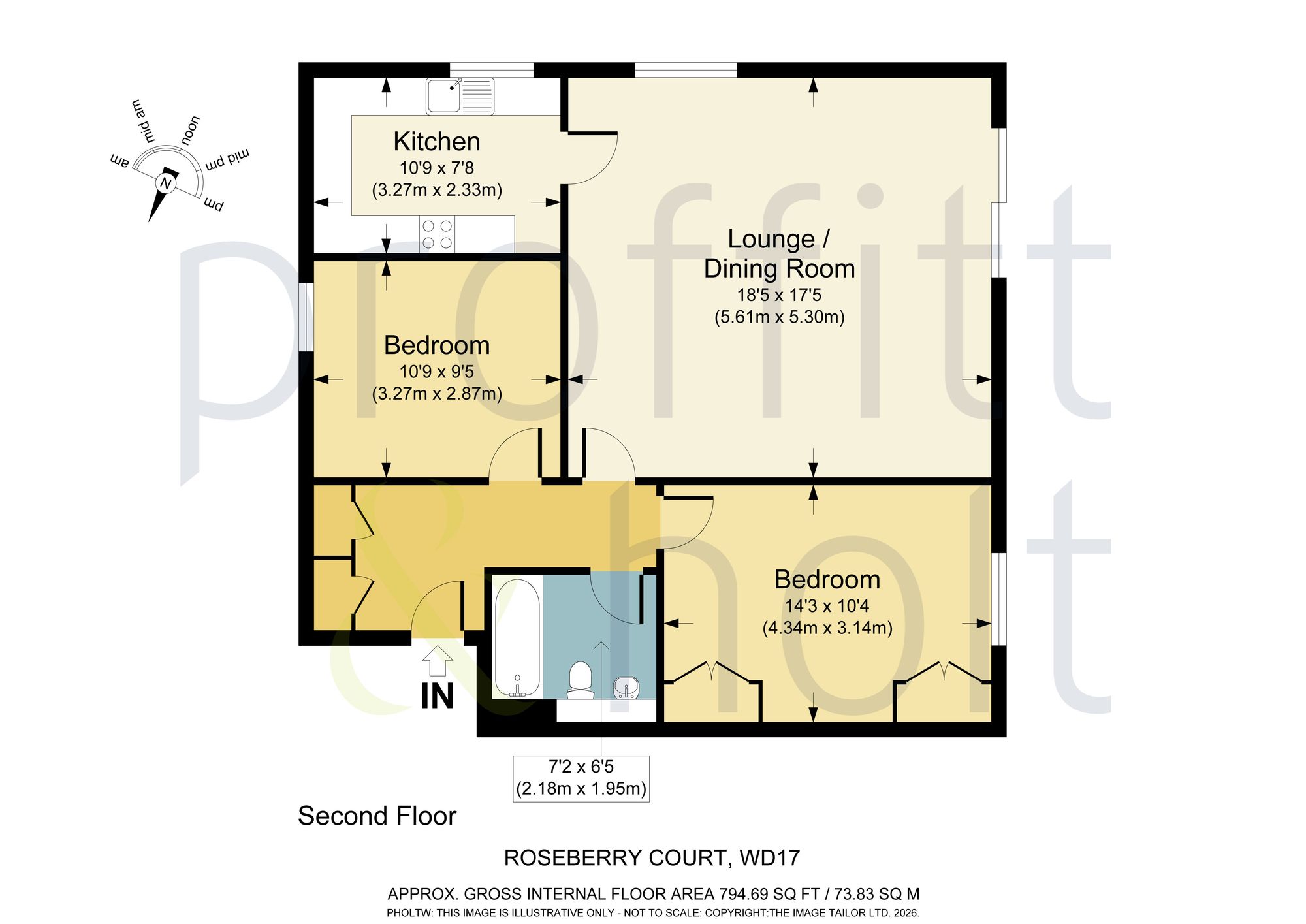 Flat 36, Roseberry Court Grandfield Avenue, Watford floorplan