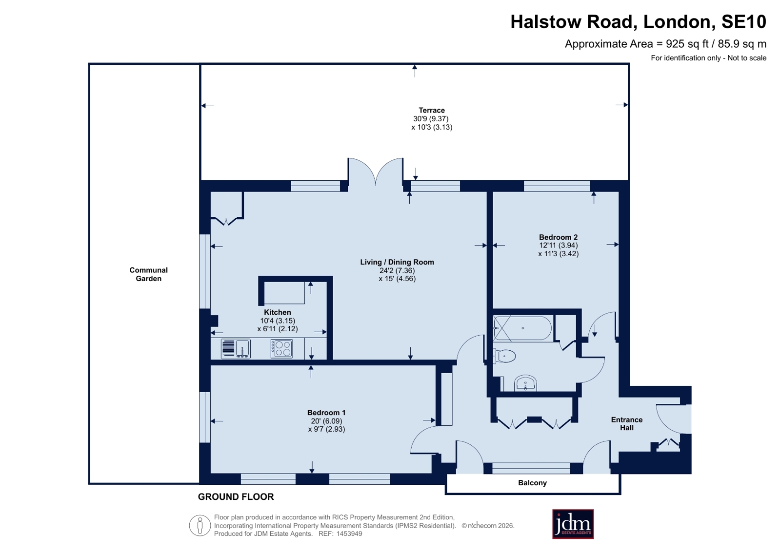 Flat 3, Pleasaunce Mansions,, Halstow Road, London floorplan