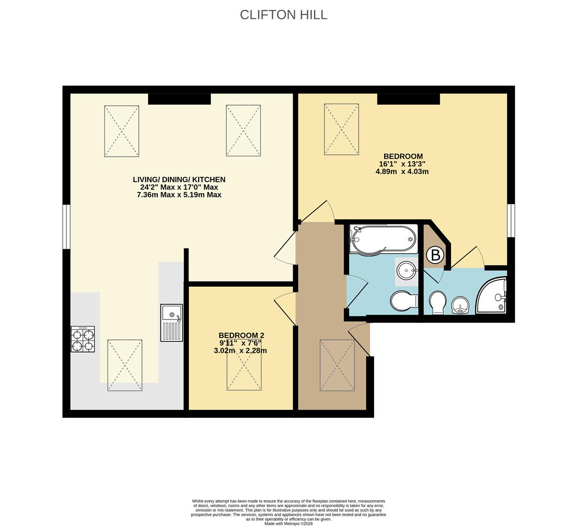 Flat 6, 9, Clifton Hill, Exeter floorplan