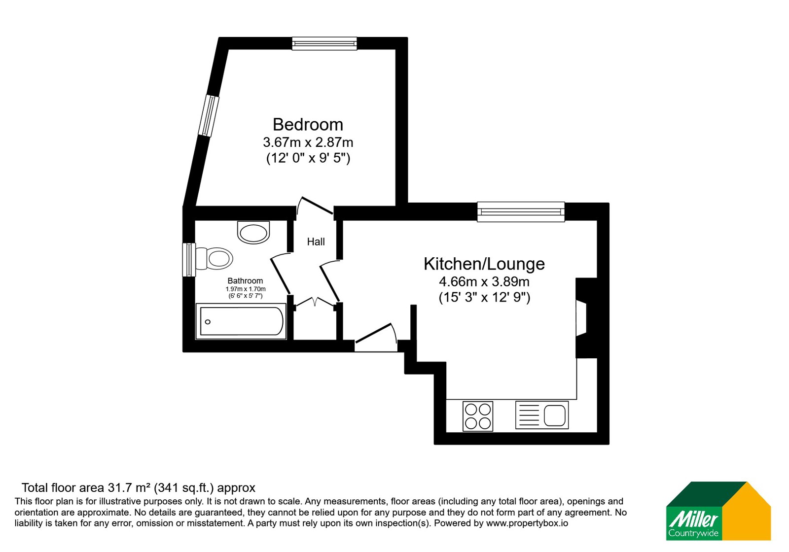 Flat 4, Springfield,, Trevanion Road, Cornwall floorplan