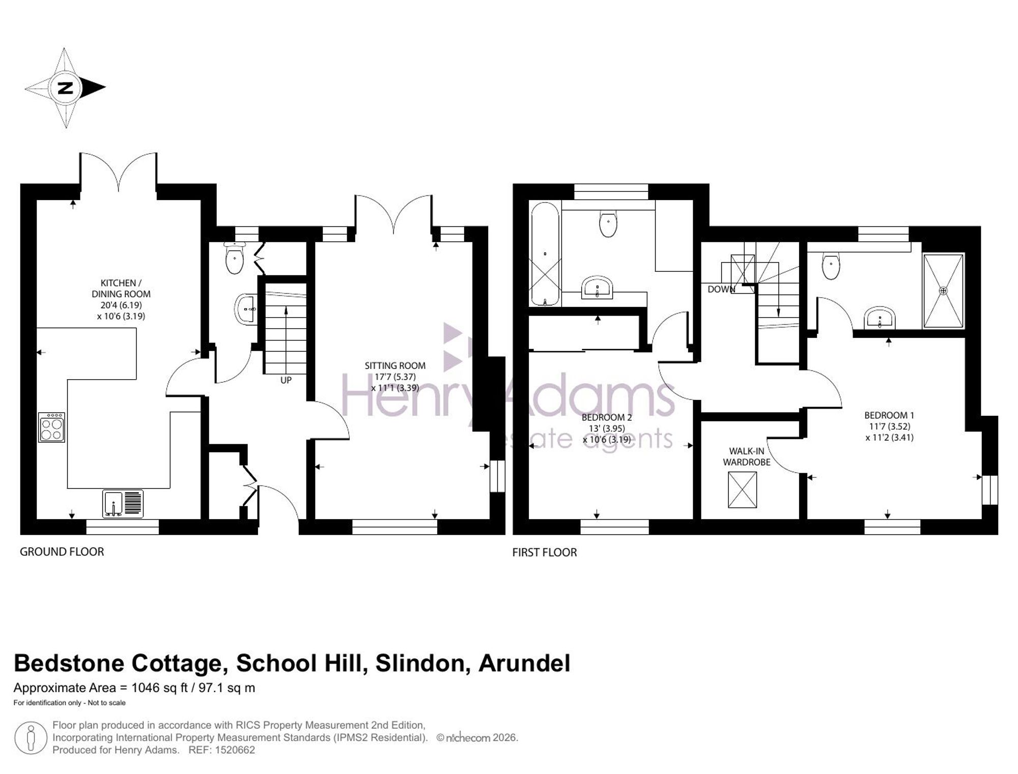Bedstone Cottage School Hill, Arundel floorplan