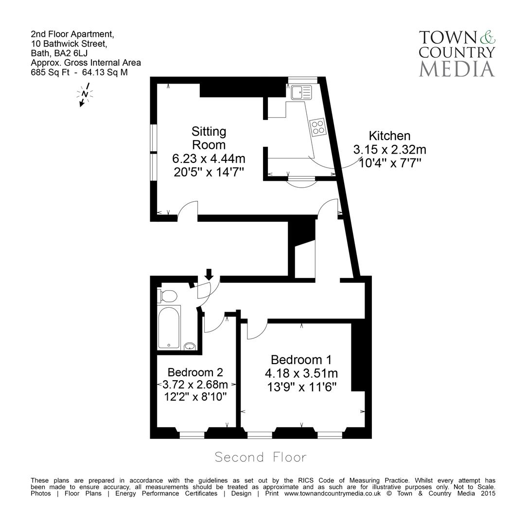 2 Bedrooms Flat to rent in Bathwick Street, Bath BA2