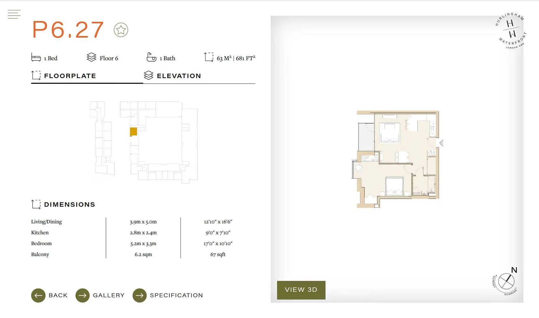 Hurlingham Waterfront, London floorplan