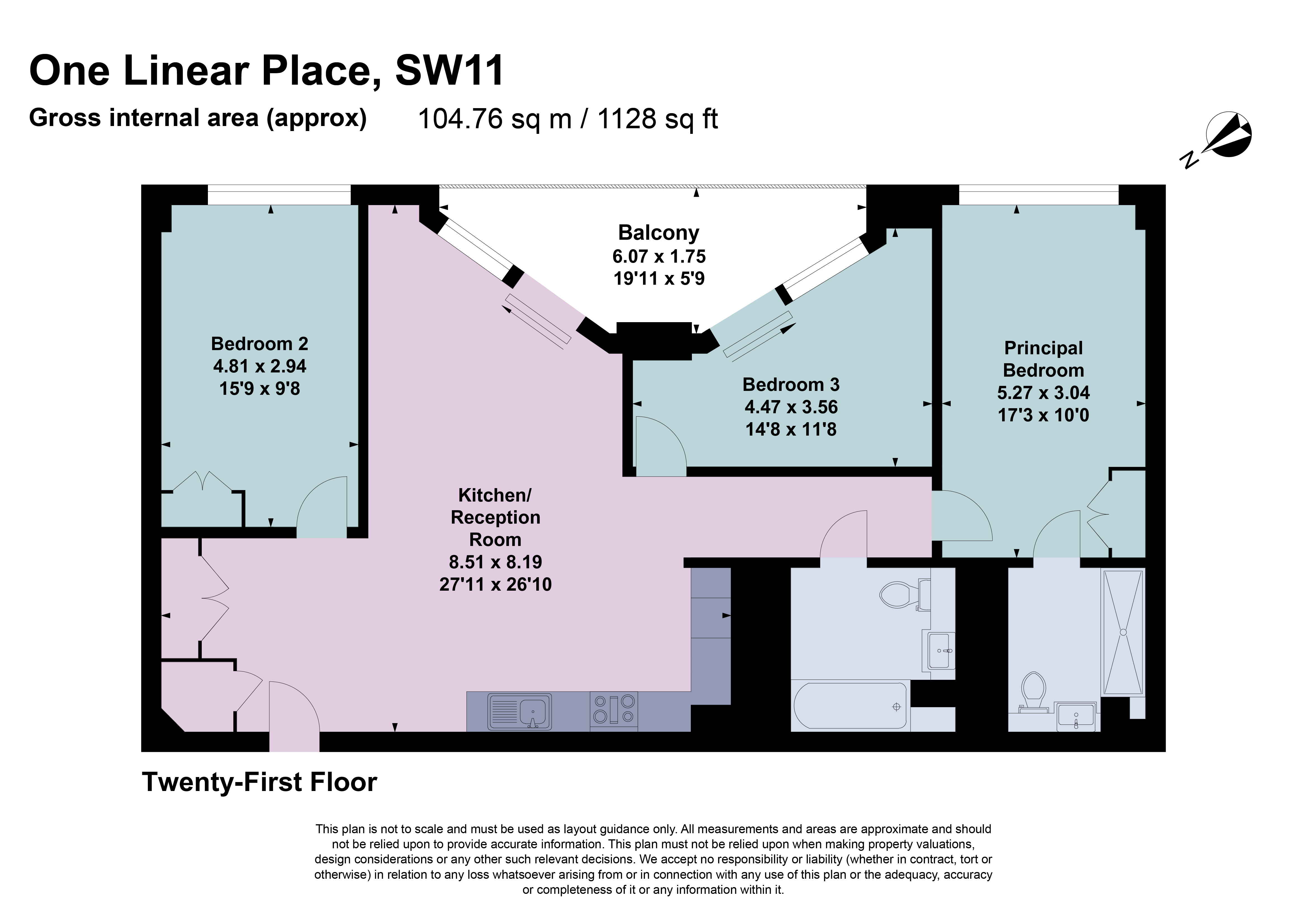 Apartment 2103,, One Linear Place, Ponton Road floorplan