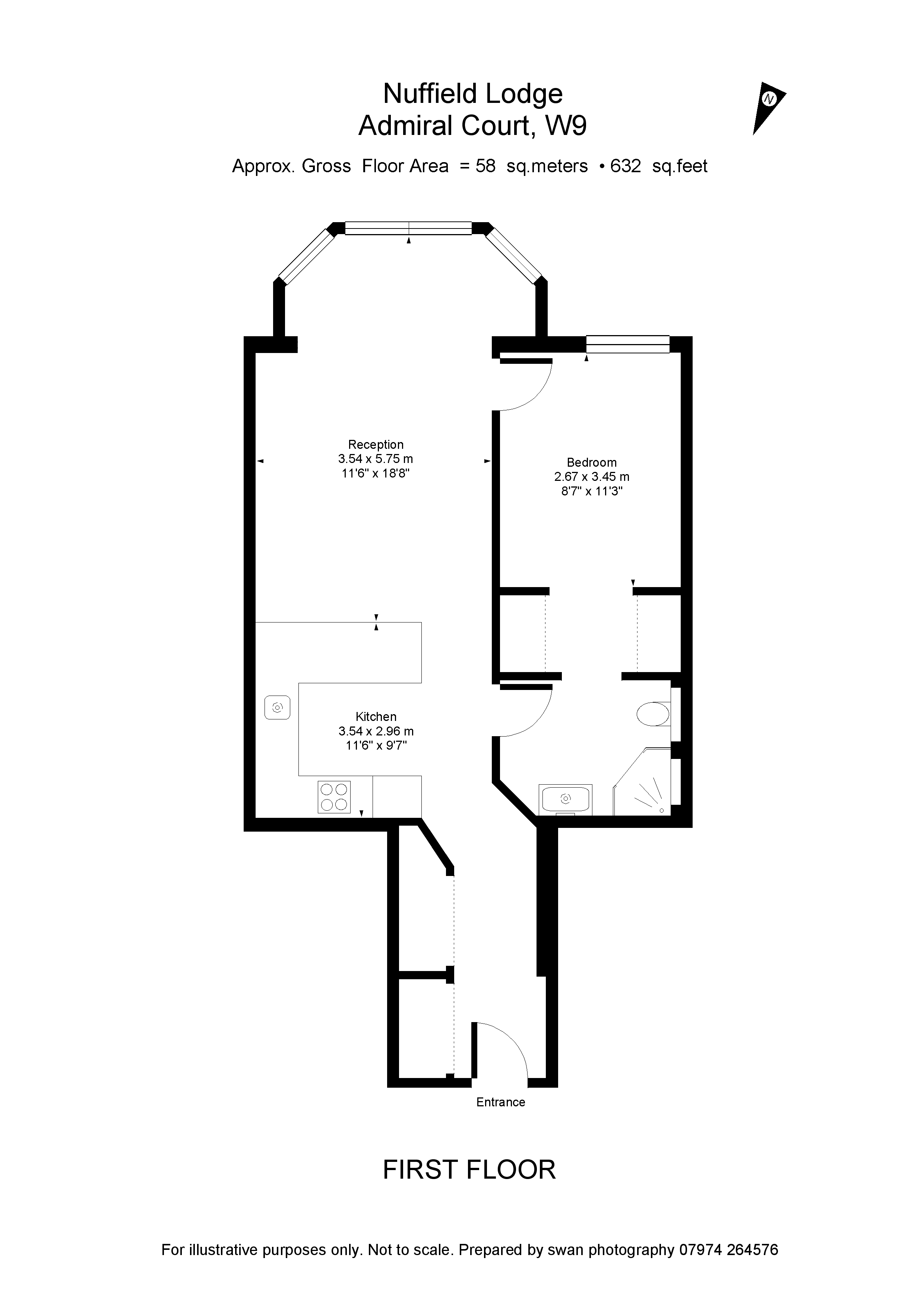 Carlton Gate, Admiral Walk, Maida Vale, London W9, 1 bedroom flat for