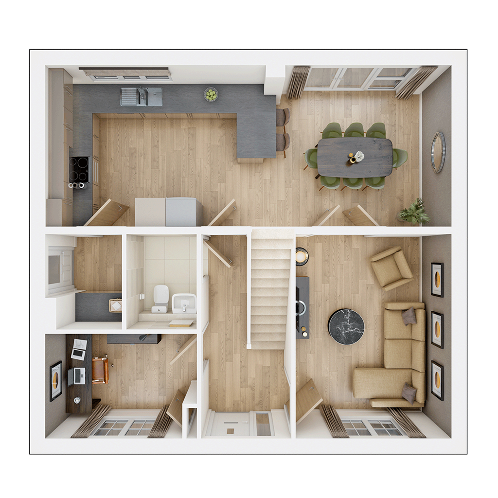 The Rightford - Plot 129, Charnwood Chase At Swinfen Vale, Charnwood Chase, Sence Valley Road (Off Beveridge Lane), Coalville floorplan