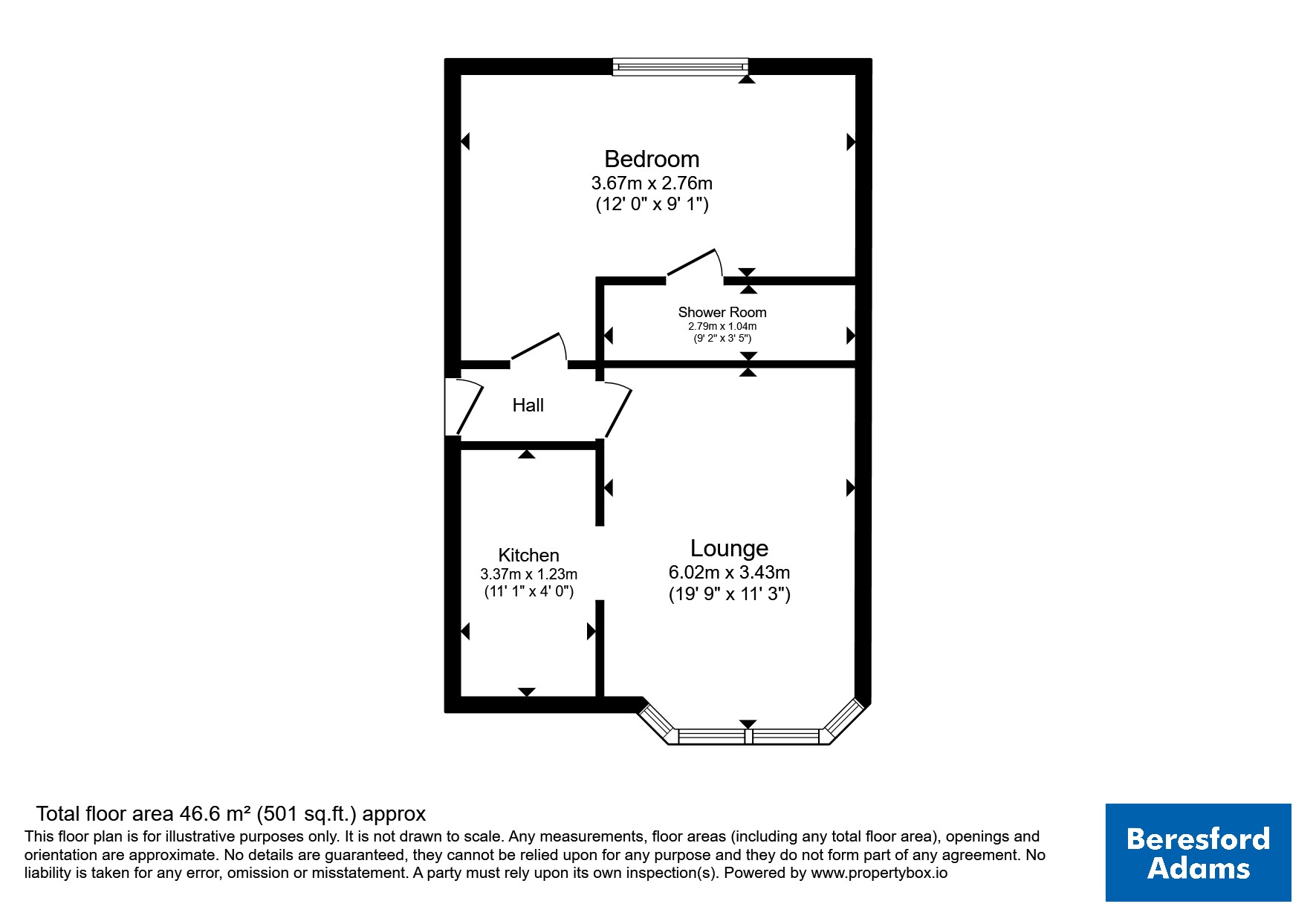 Flat 4, Morton, 20, West End Parade, Gwynedd floorplan
