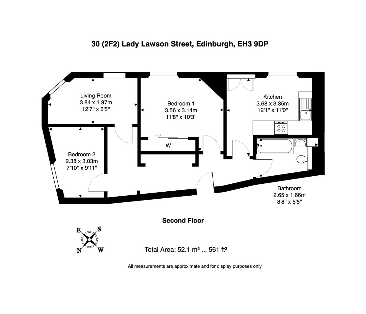 Flat 5, 30, Lady Lawson Street, Edinburgh floorplan