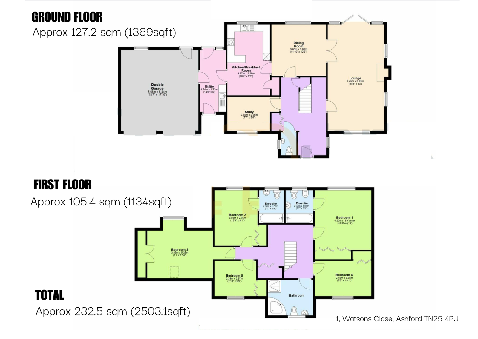 1, Watsons Close, Ashford floorplan