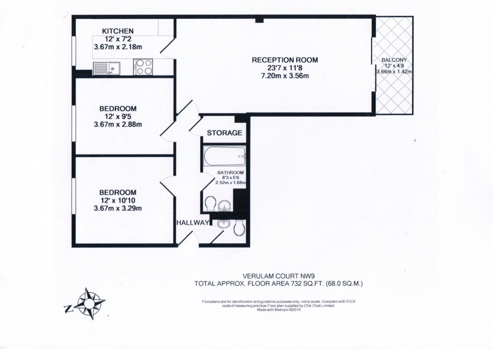 2 Bedrooms Flat to rent in Verulam Court, Woolmead Avenue, West Hendon, London NW9