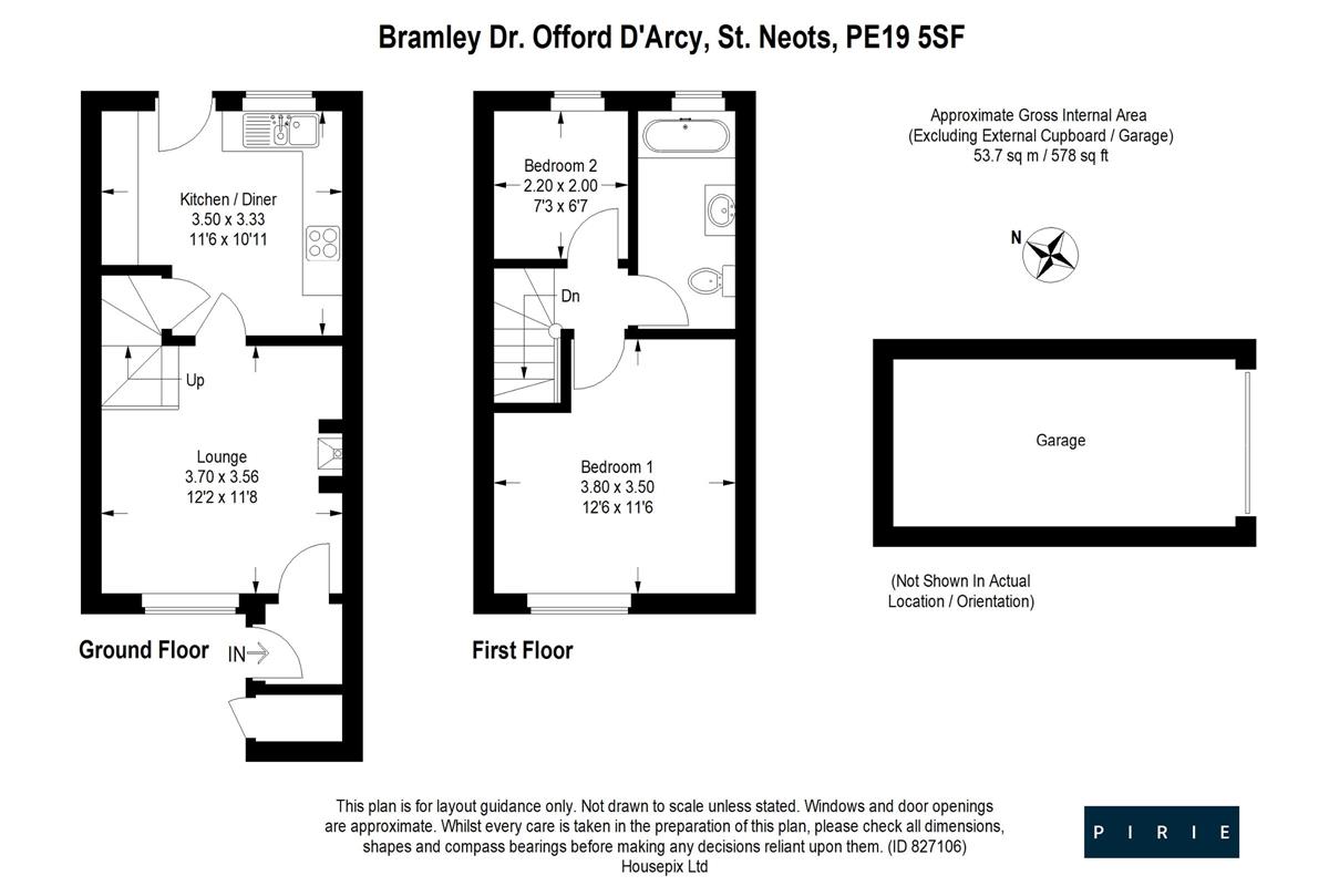 Bramley Drive, Offord D'arcy, St. Neots PE19, 2 bedroom terraced house for sale 60614335