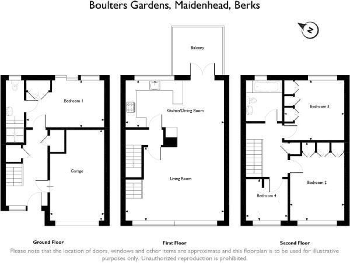 4 Bedrooms Town house for sale in Boulters Gardens, Maidenhead SL6
