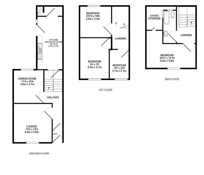 3 Russell Street, Liskeard, Cornwall floorplan