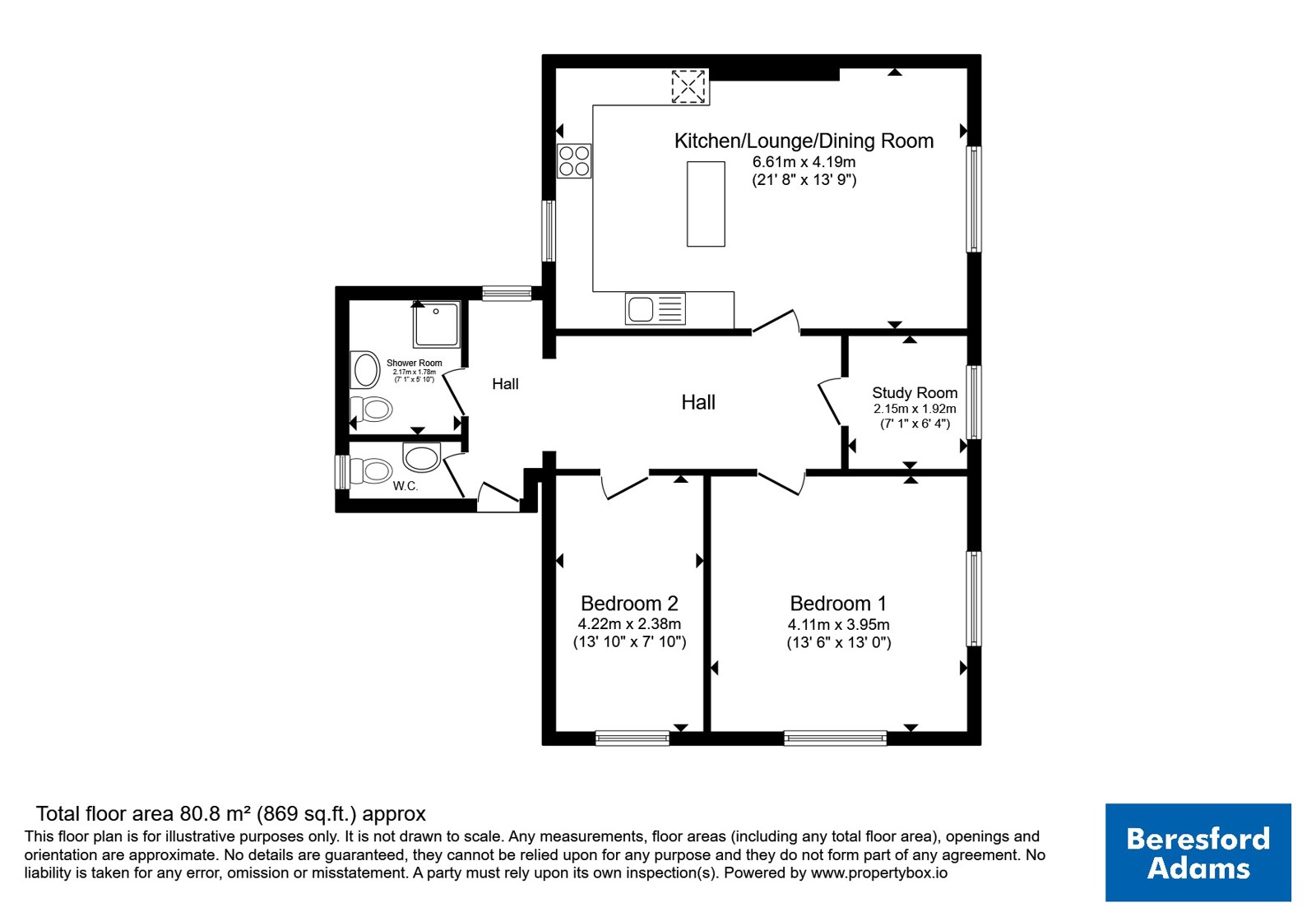 Apartment 2, 48, High Street, Flintshire floorplan