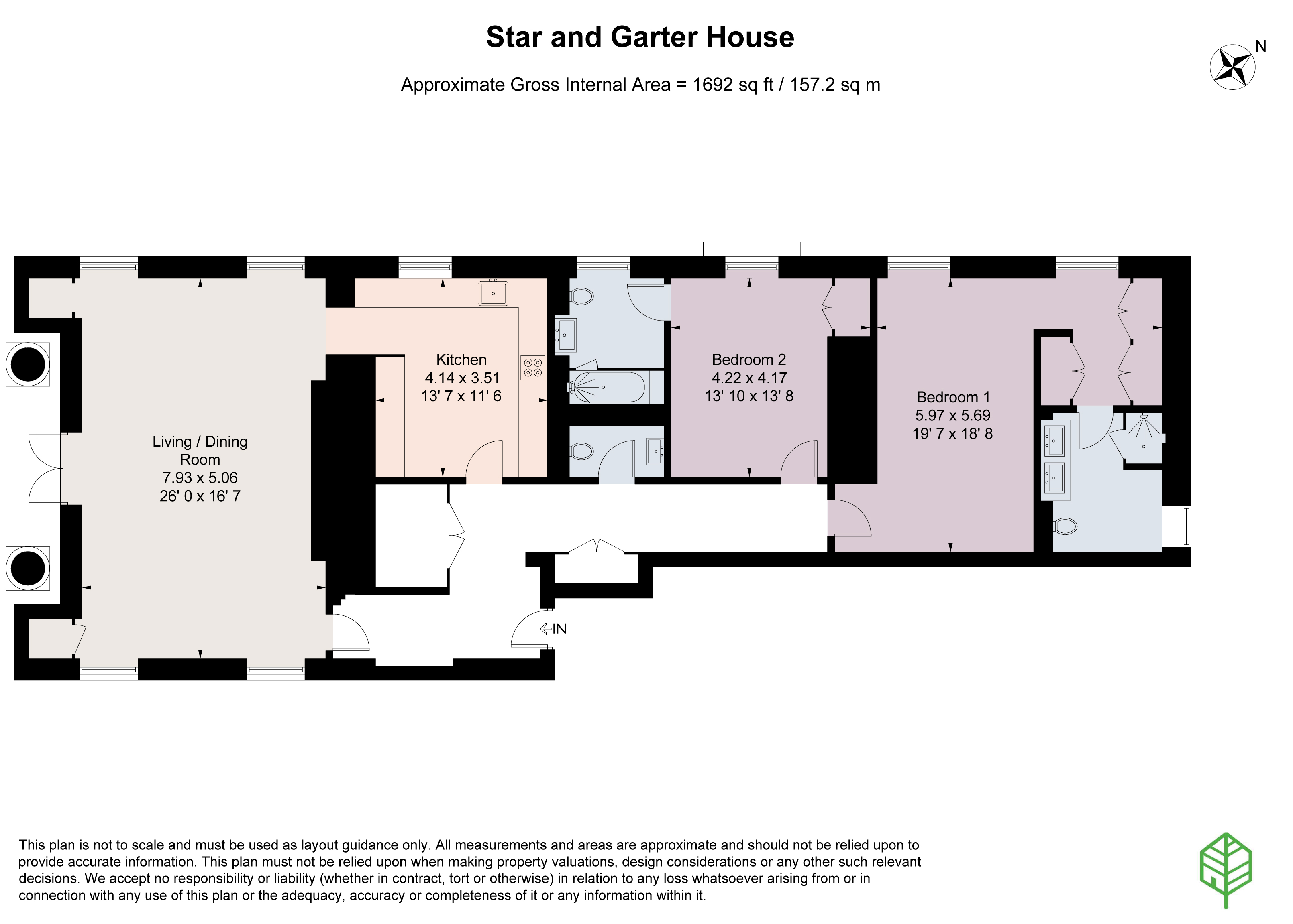 Flat 53 Star & Garter House,, Richmond Hill, Richmond floorplan