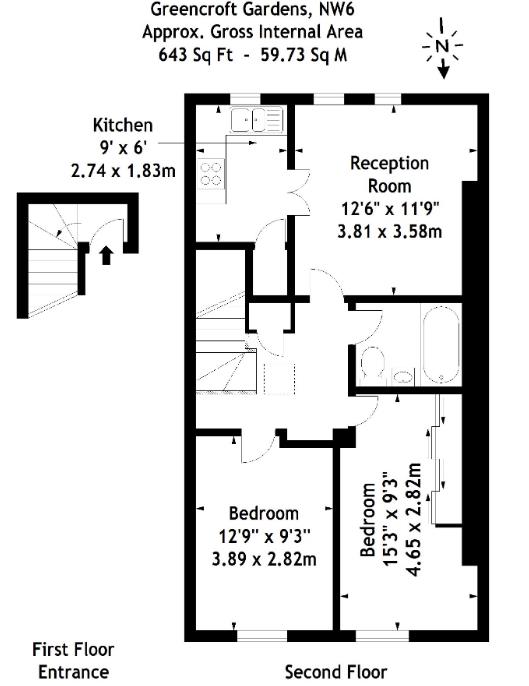 2 Bedrooms Flat to rent in Greencroft Gardens, London NW6