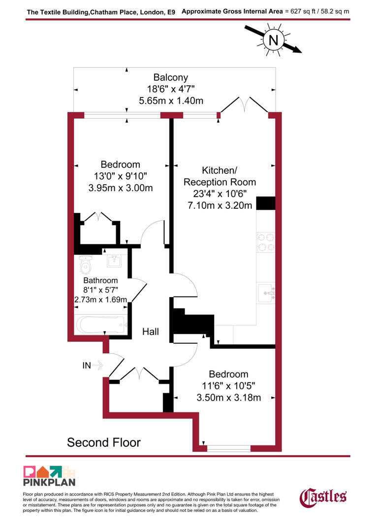 Flat 25, The Textile Building 31A, Chatham Place, London floorplan