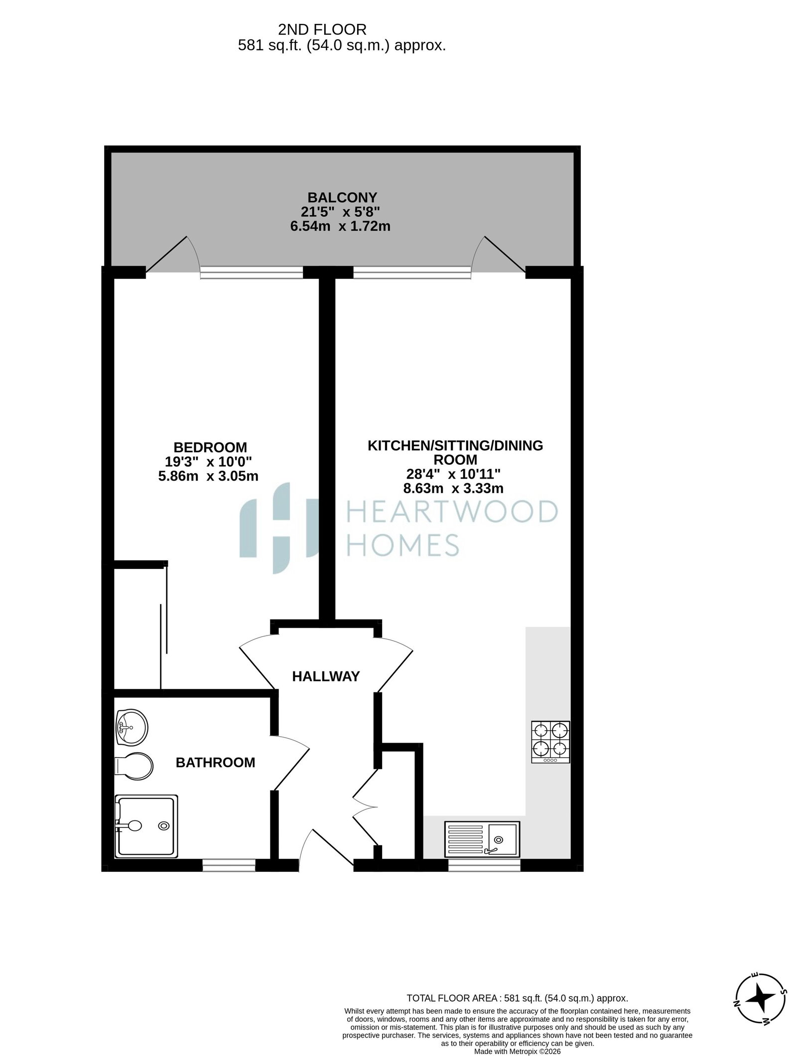 Flat 22, Eywood House, 30a Holyrood Crescent, St. Albans floorplan