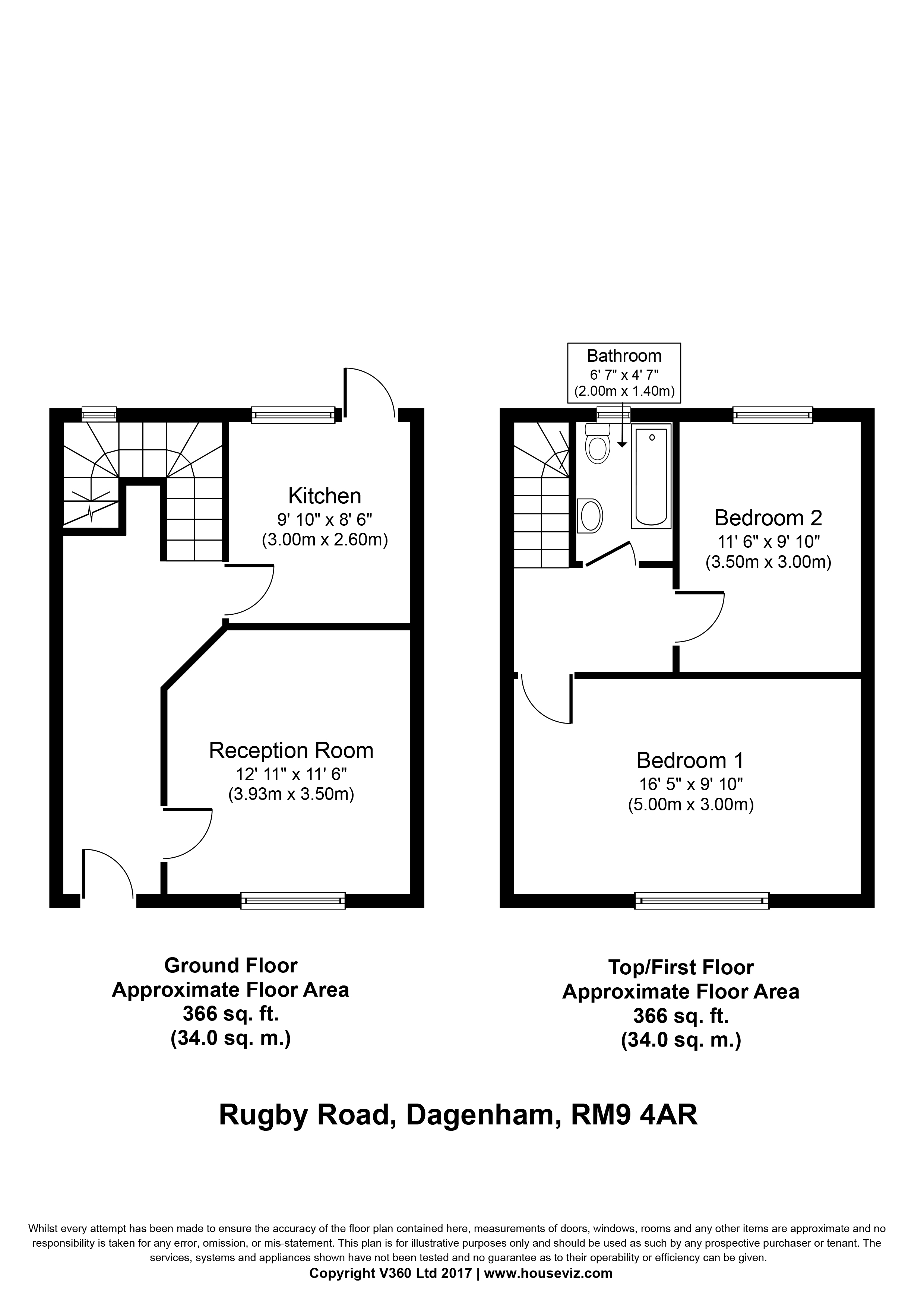 2 Bedrooms Terraced house for sale in Rugby Road, Dagenham RM9