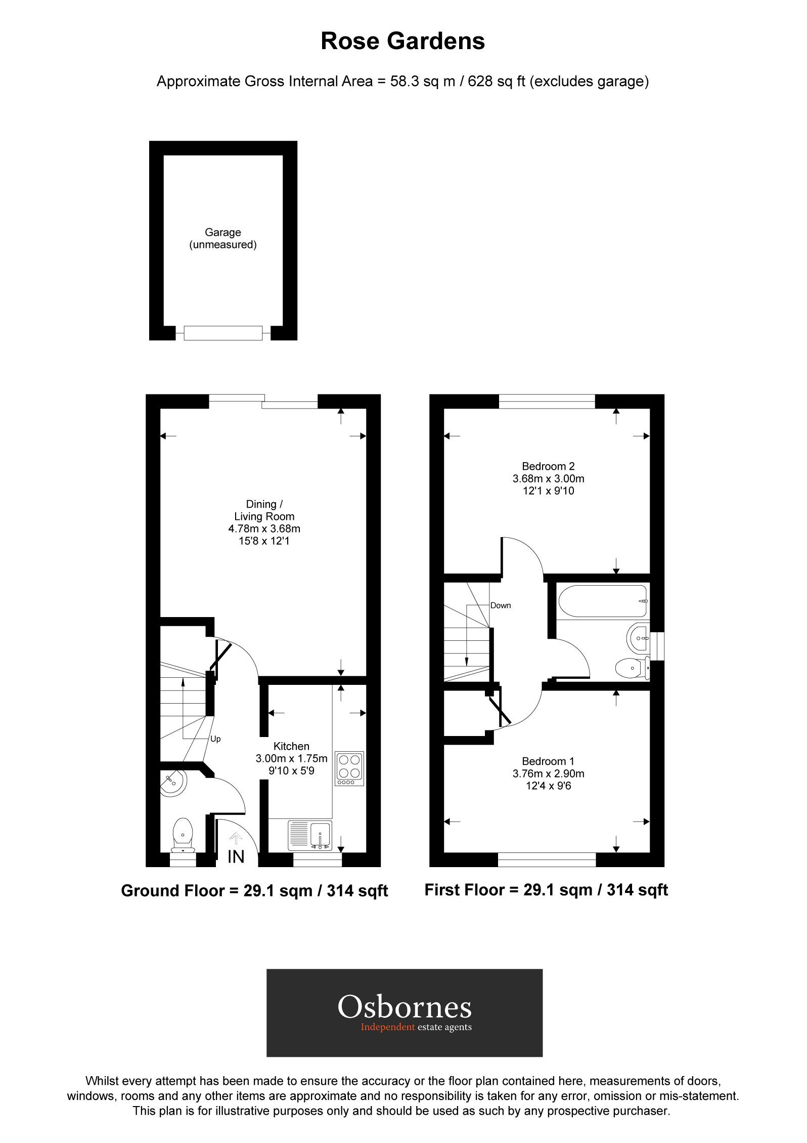 20, Rose Gardens, Farnborough floorplan