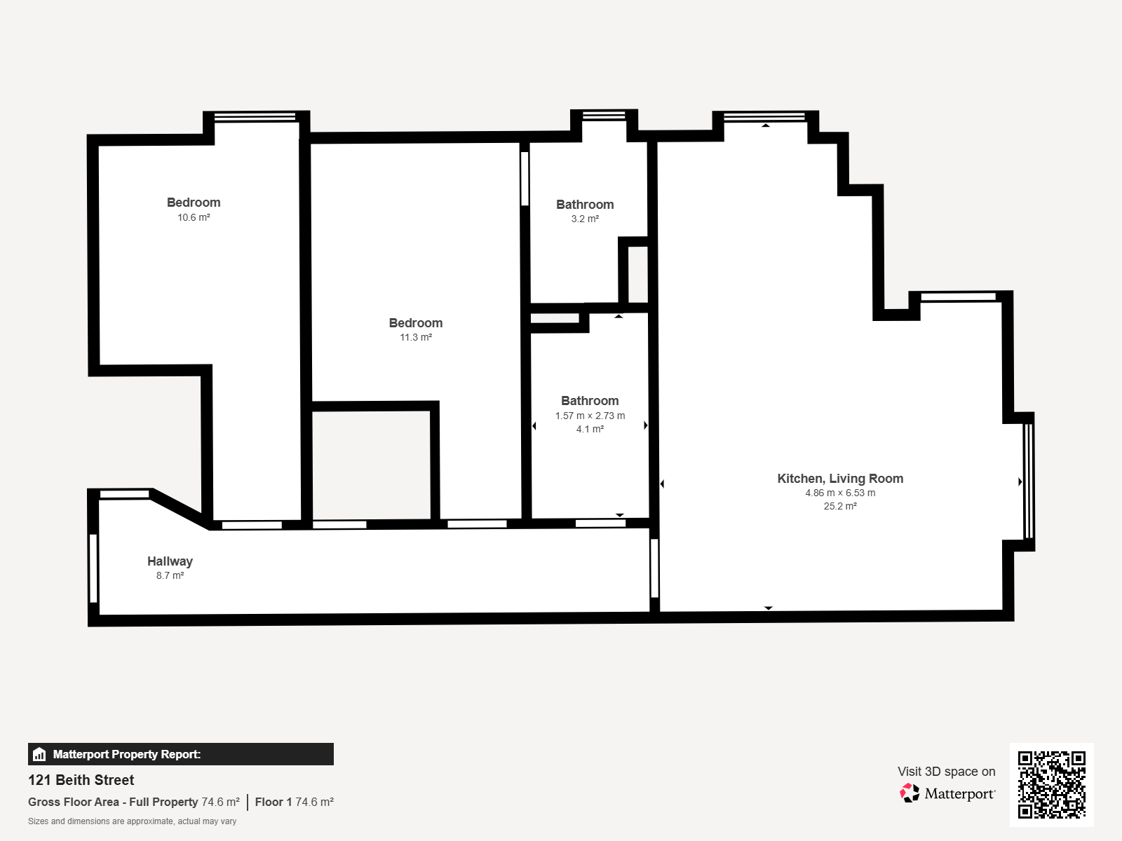 Flat 3/1, 121, Beith Street, Glasgow floorplan