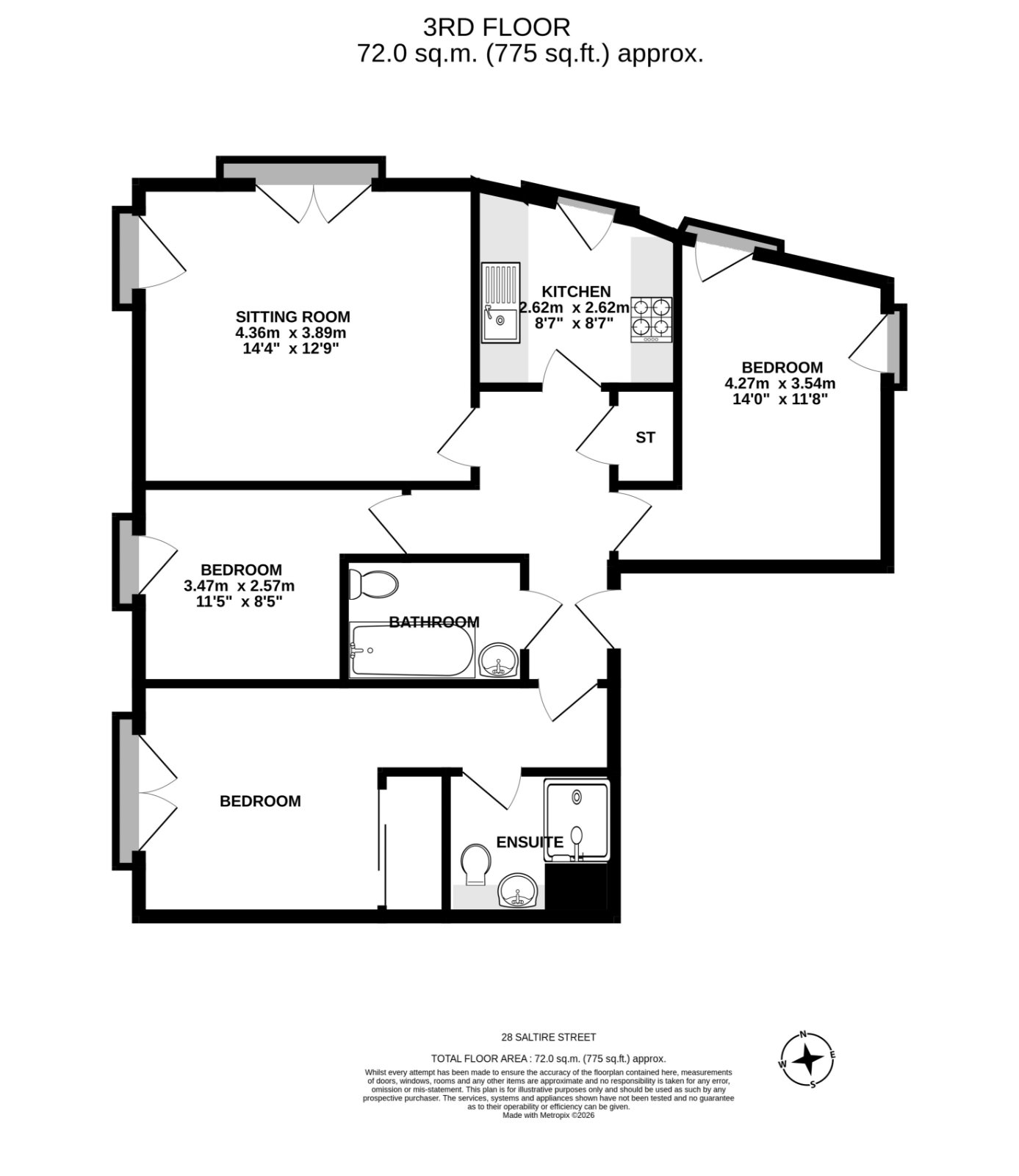 28/6 Saltire Street, Edinburgh floorplan