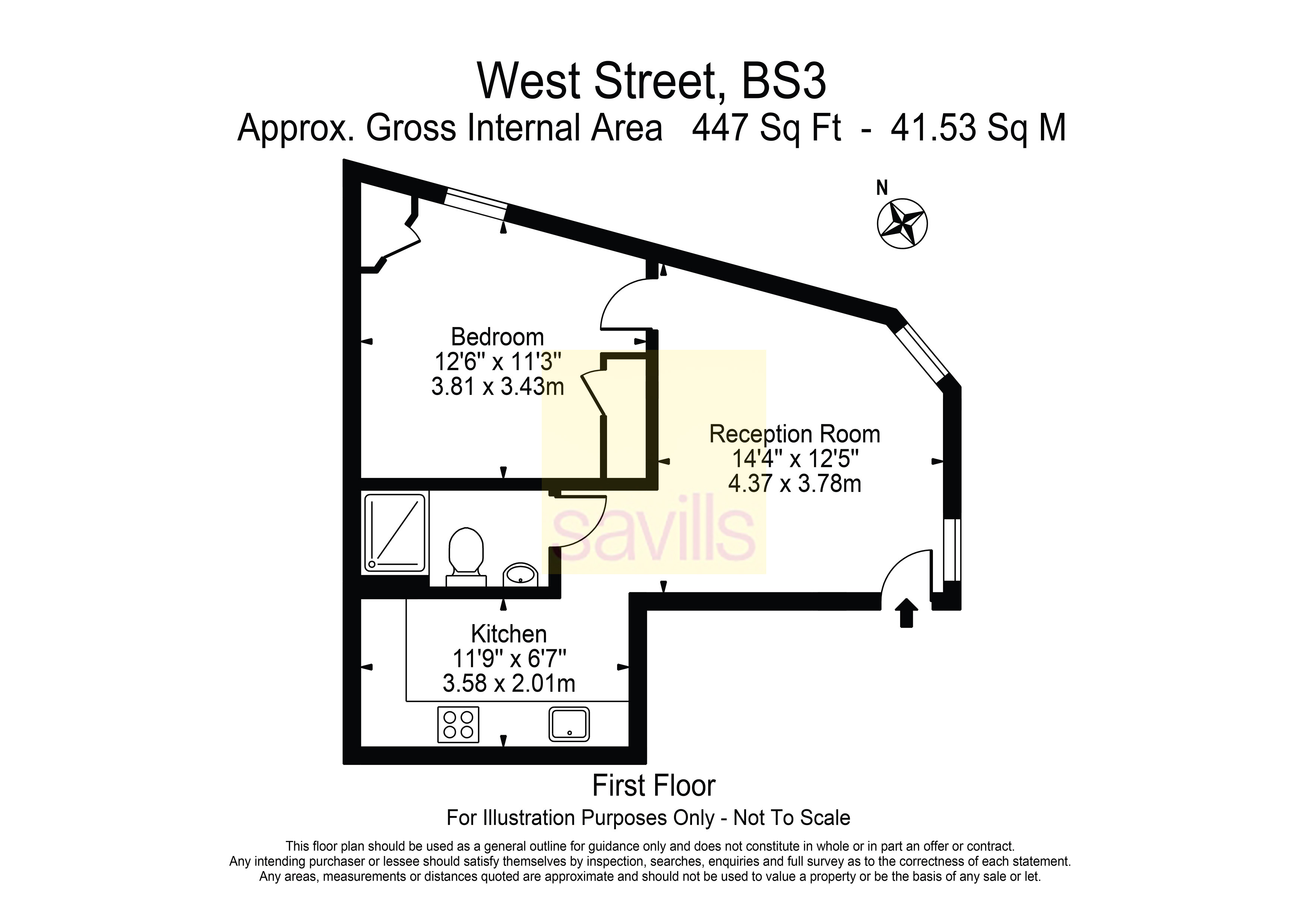 Flat 1, 210A, West Street, Bristol floorplan