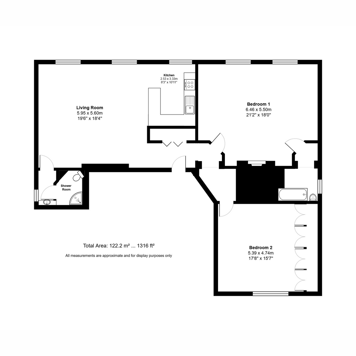 Flat Apartment 5, Walden House, George Street, Huntingdon floorplan