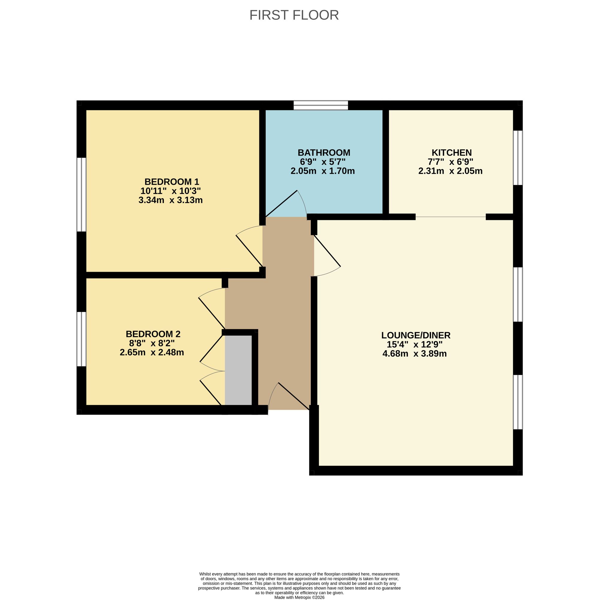 Flat 4, Twin Oaks 306A Spring Road, Southampton floorplan