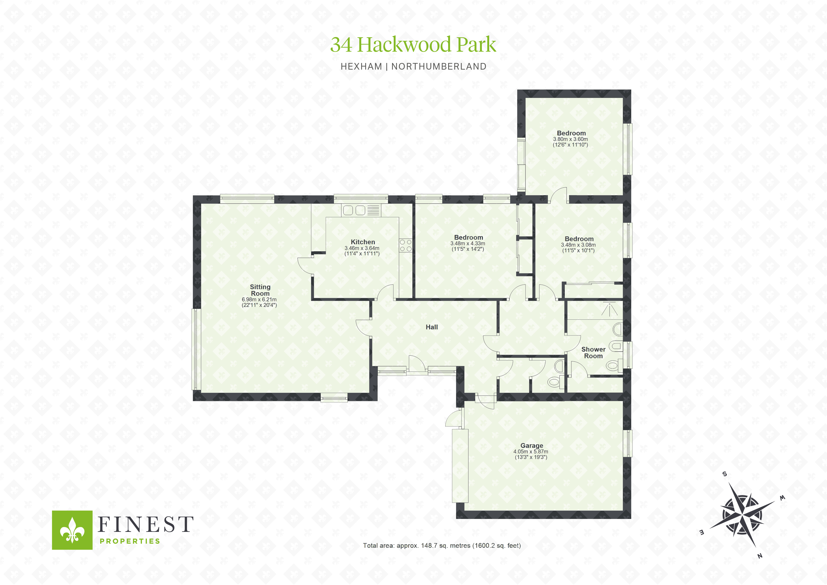34 Hackwood Park, Hexham, Northumberland NE46, 3 bedroom detached