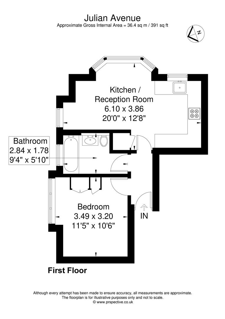 Flat 1, 86, Julian Avenue, Acton floorplan