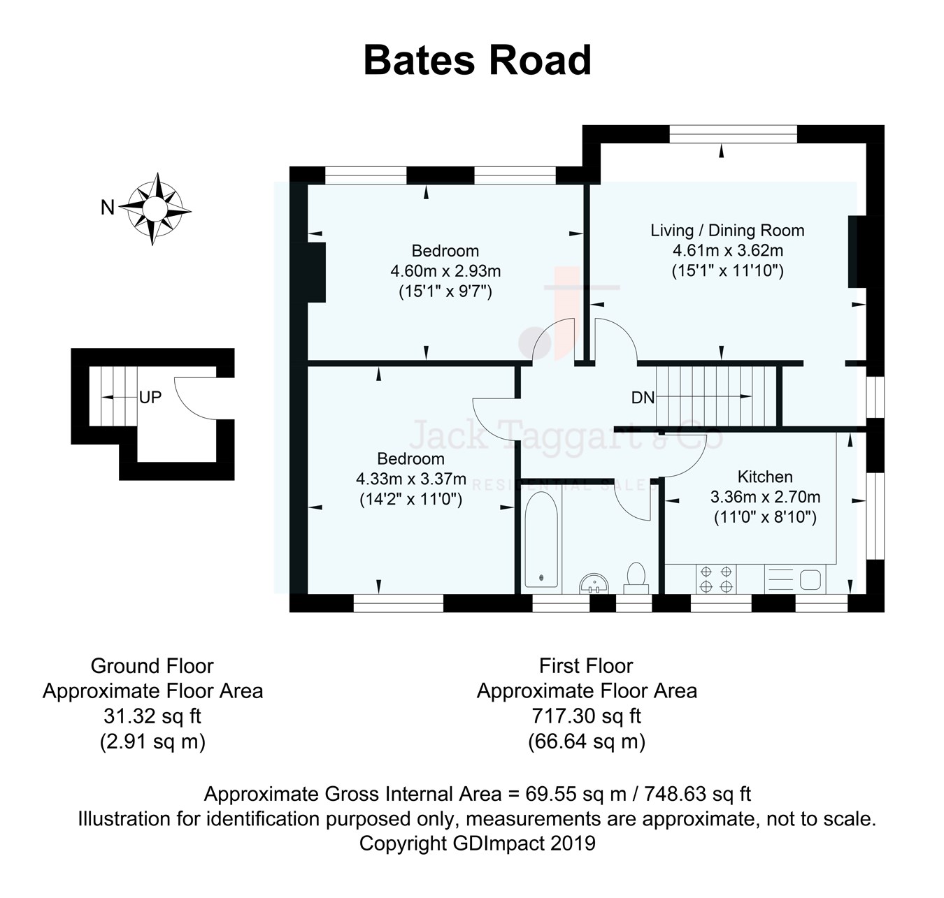 2 Bedrooms Flat for sale in Bates Road, Brighton BN1