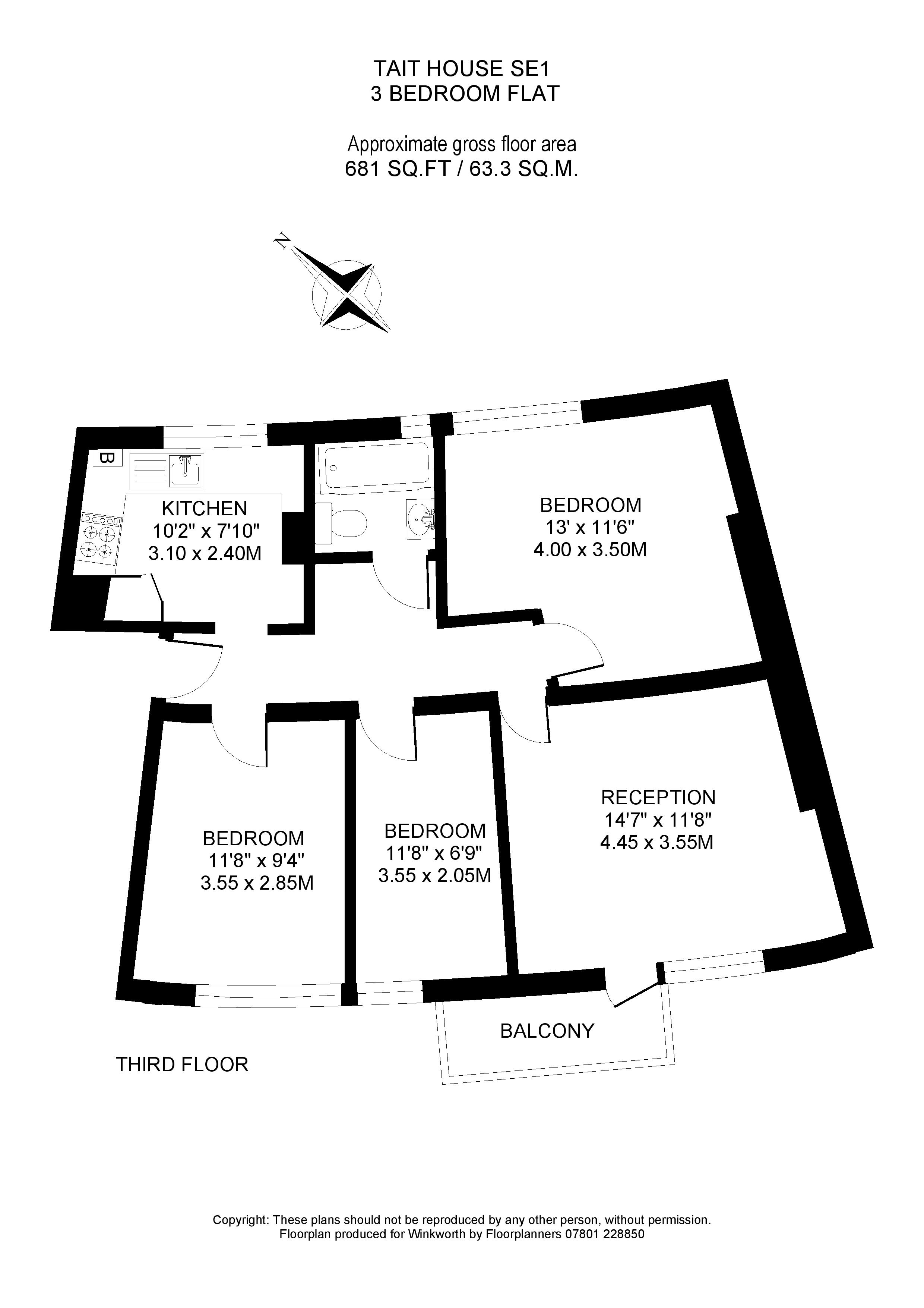 Flat 8, Tait House,, Greet Street, London floorplan