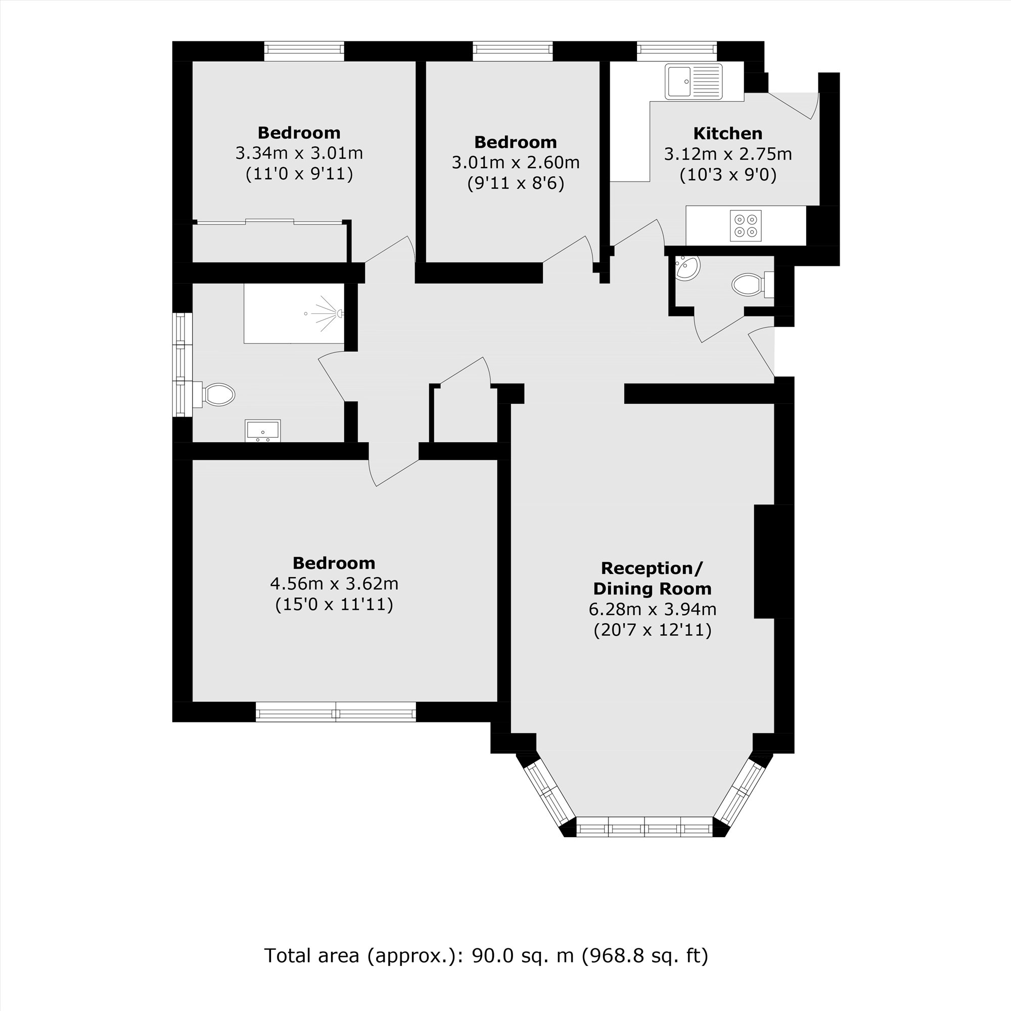 Flat 19, Highlands Heath, Portsmouth Road, London floorplan
