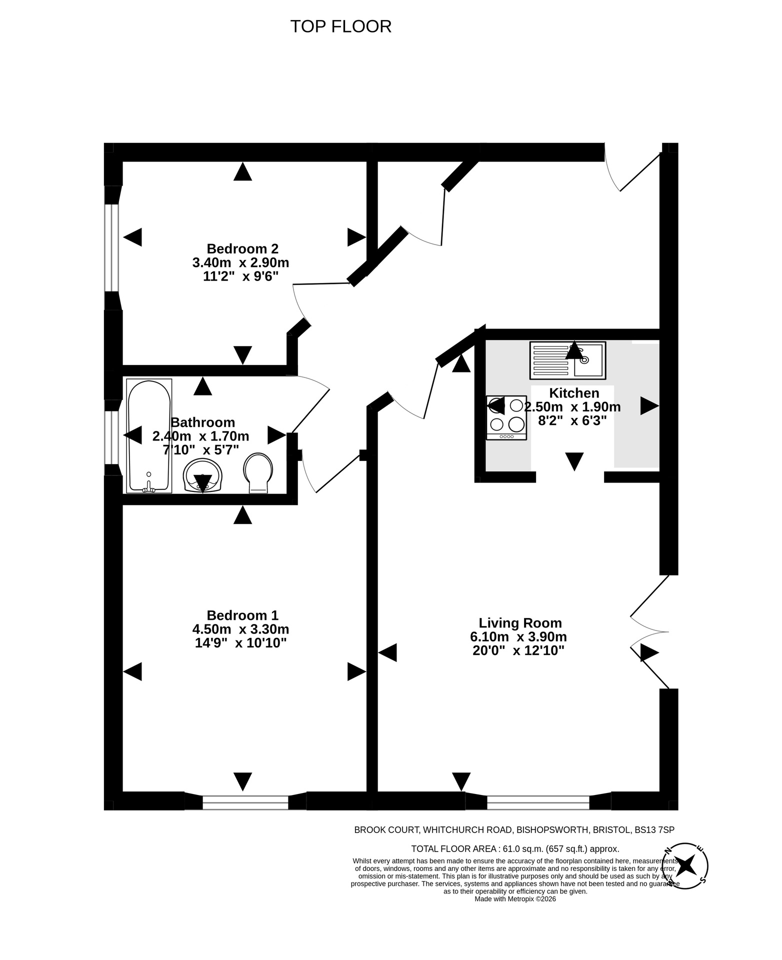 8 Brook Court, Whitchurch Road, Bristol floorplan